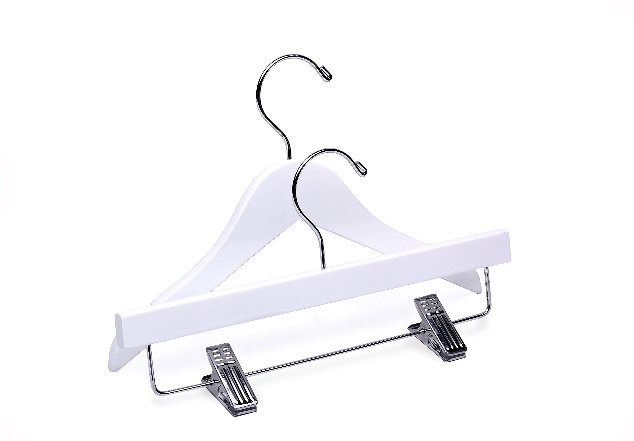 60 Pack Baby White Wooden Hangers - 25 Top & 35 Bottom Hangers for Infant Closet Organization | Perfect for Nursery, Baby Shower Gifts & Toddler Wardrobe Storage