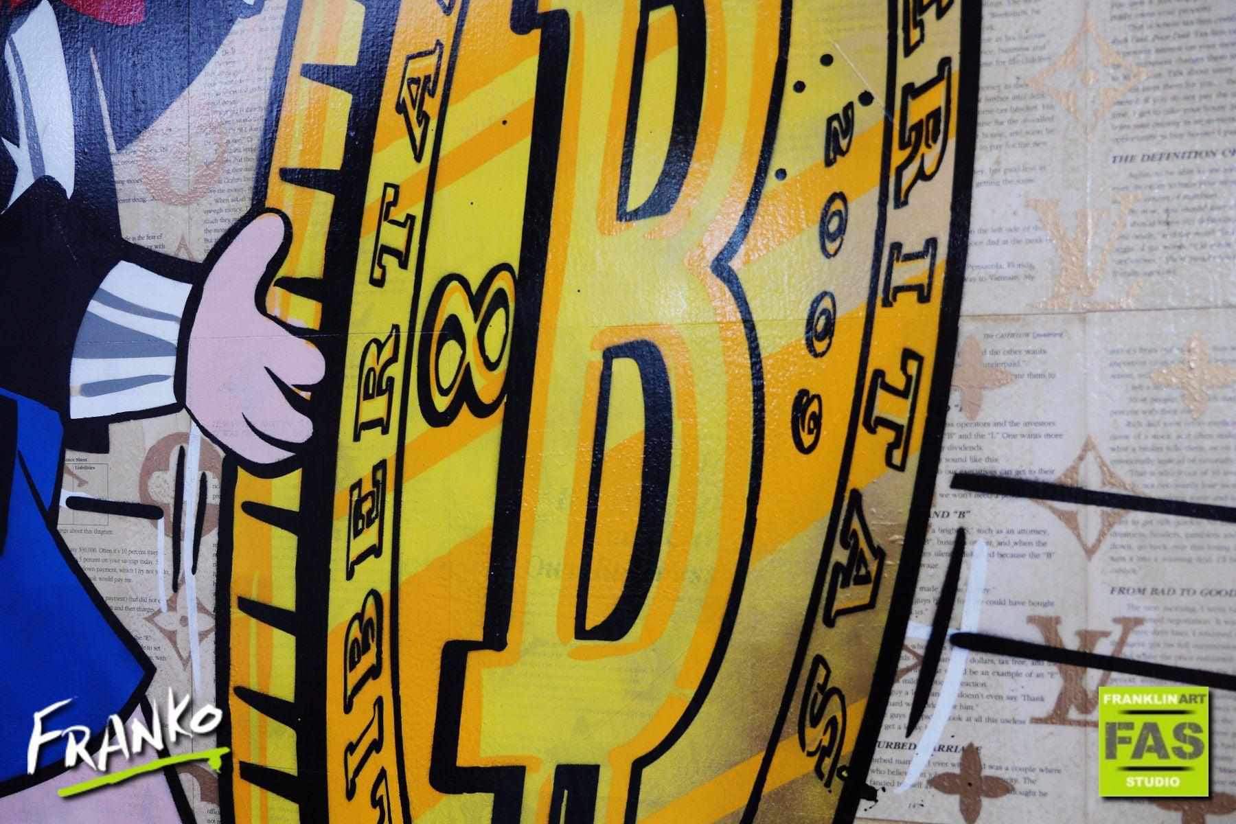 Richie Rich Bitcoin Design 120cm x 150cm Rolling Investment Tapestry - Perfect for Wall Decor, Dorm Room, or Cryptocurrency Enthusiast Gift