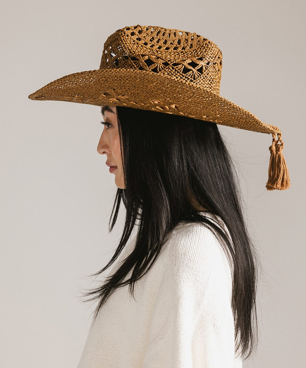 Stylish Remy Vented Straw Cowboy Hat for Women & Men - Breathable Sun Protection for Outdoor, Beach, and Country Music Festivals