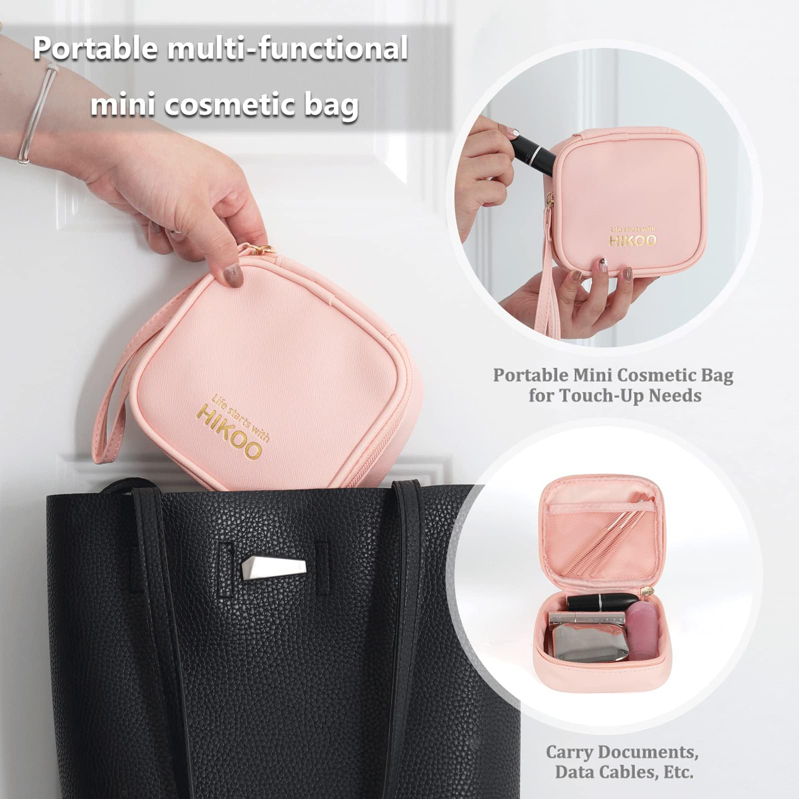 Sky Tree 3-Piece Makeup Bag Set for Women - Large Capacity Waterproof PU Leather Cosmetic Organizer - Travel Toiletry Bag, Gym Essentials Pouch & Daily Makeup Storage (Perfect for Vacation, Workout & Everyday Beauty Routine)
