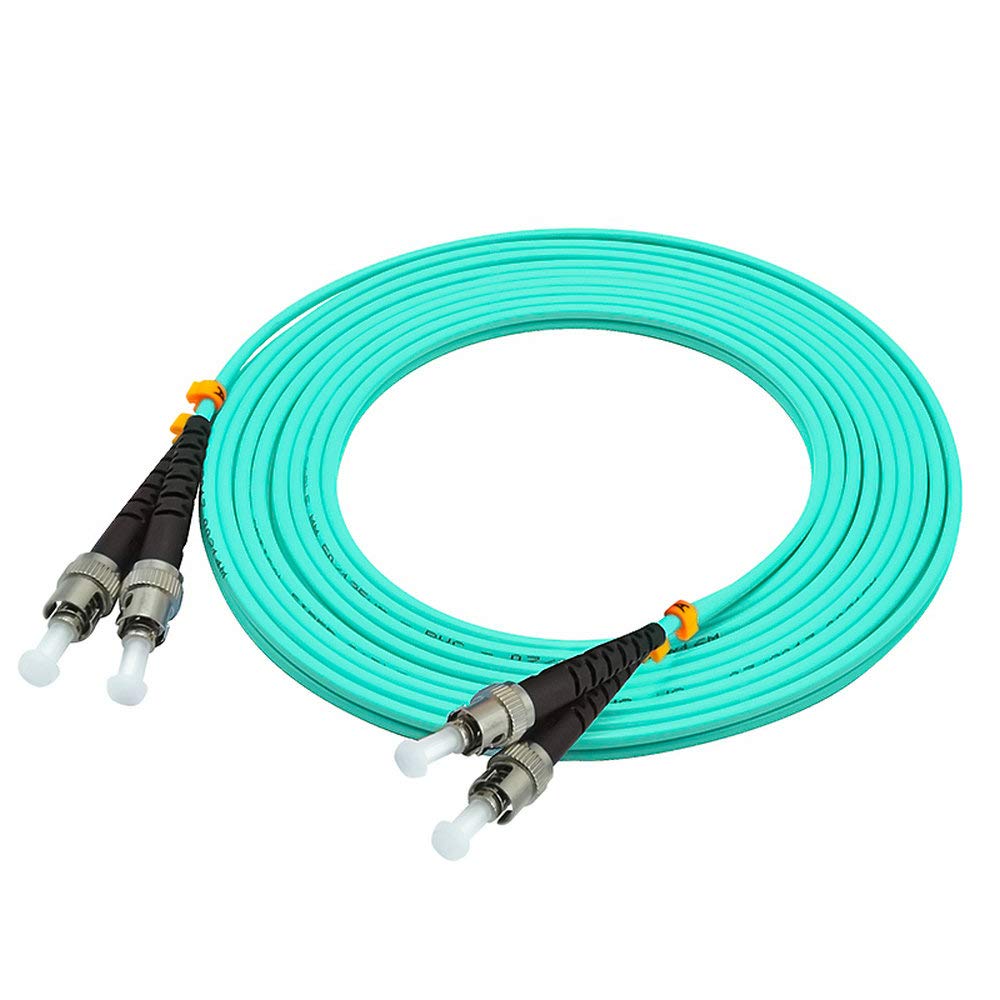 10G OM3 Multi-Mode Fiber Optic Cable 100m (328ft) ST to ST Duplex 50/125 Patch Cord - High-Speed Data Center, Server Room & Network Infrastructure Connectivity