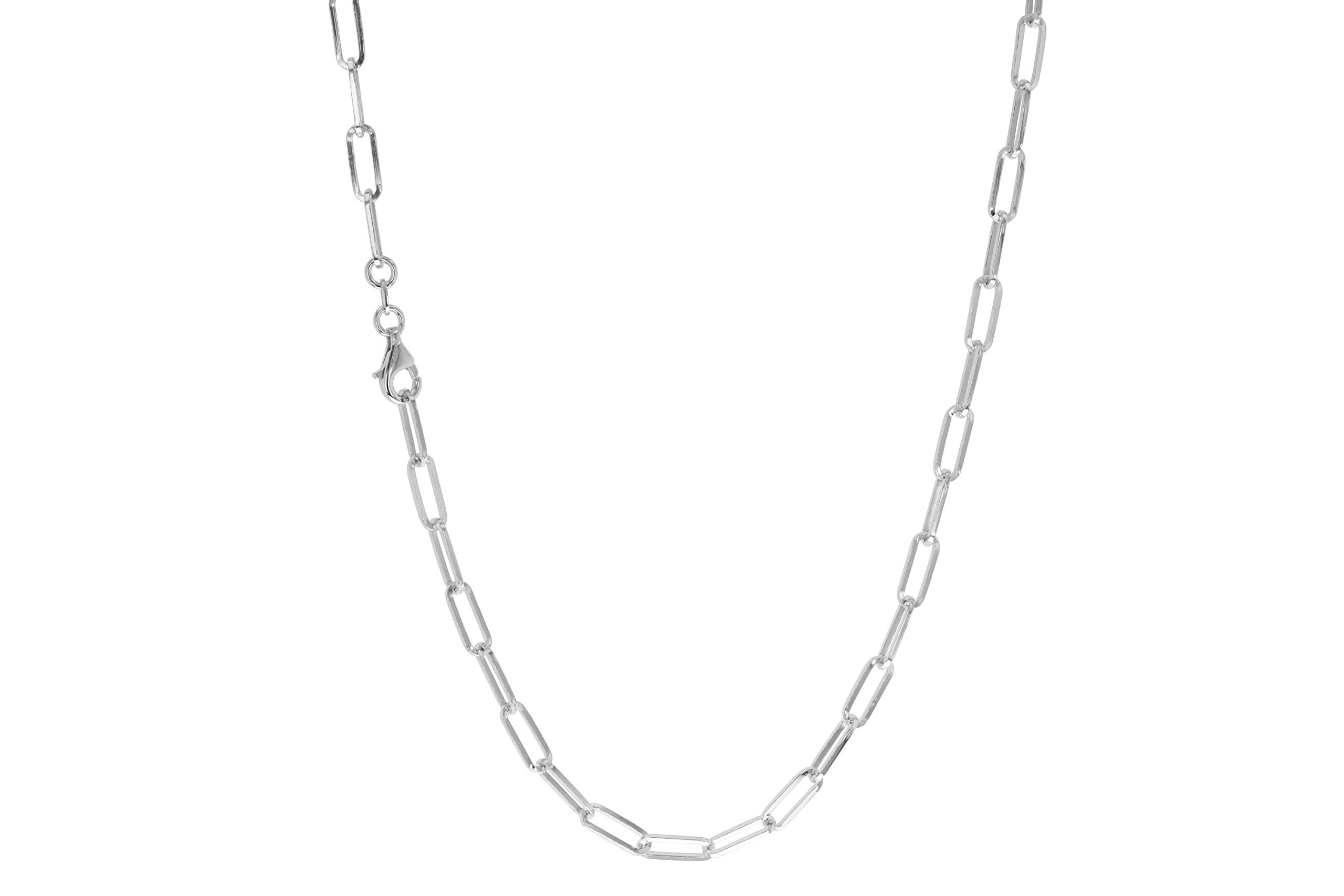 Italian 925 Sterling Silver Paperclip Chain Necklace & Bracelet Set for Women & Men | Anti-Tarnish Jewelry | Gift for Birthday, Anniversary & Everyday Wear