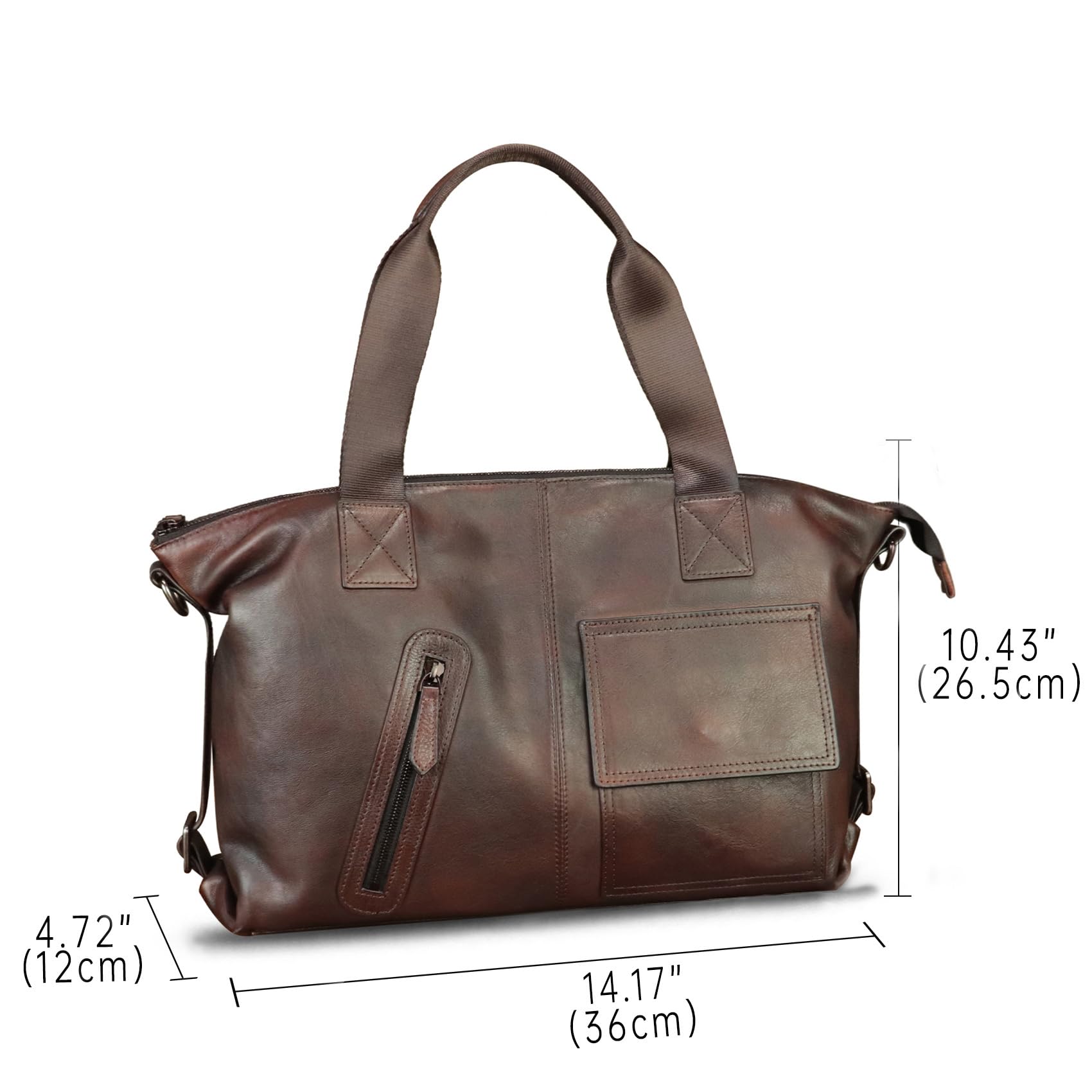 Premium Genuine Leather Messenger Bag for Men - Business Briefcase & Laptop Bag with Adjustable Shoulder Strap - Ideal for Office, Travel & Daily Commute