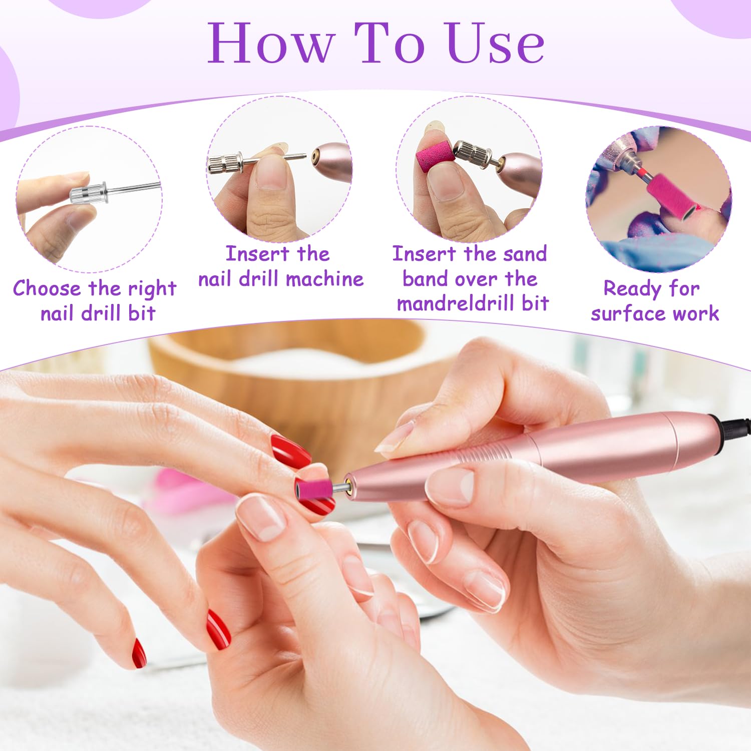 240 Grit Sanding Bands for Nail Drill - 100Pcs Extra Fine Nail Sanding Bands for Natural Nails Polishing, Shaping & Manicure - Professional Zebra Sanding Bands Set for At-Home & Salon Nail Care - Perfect for Gel, Acrylic & Pedicure Applications