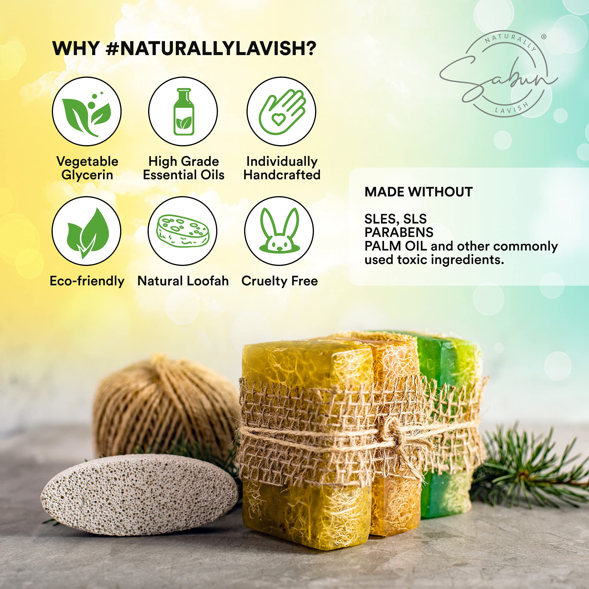 Aloe Vera Soap with Loofah - Natural Exfoliating Bar for Face & Body - Fresh Floral Citrus Scent - Handmade with Aloe Vera, Jojoba Oil & Witch Hazel - Gentle Skin Cleansing & Moisturizing [4.4oz/125g] - Perfect for Shower, Bath & Spa Day Self-Care