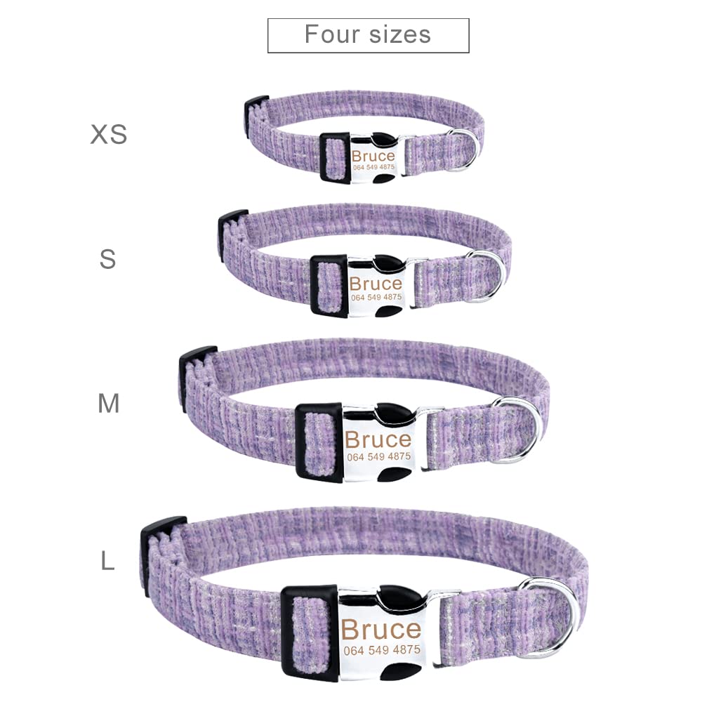 Custom Engraved Personalized Dog Collars with Leash - Soft Thick Pet Collar with D-Ring for Small Medium Large Dogs (XS, Blue) | Perfect for Daily Walks, Training & Outdoor Adventures