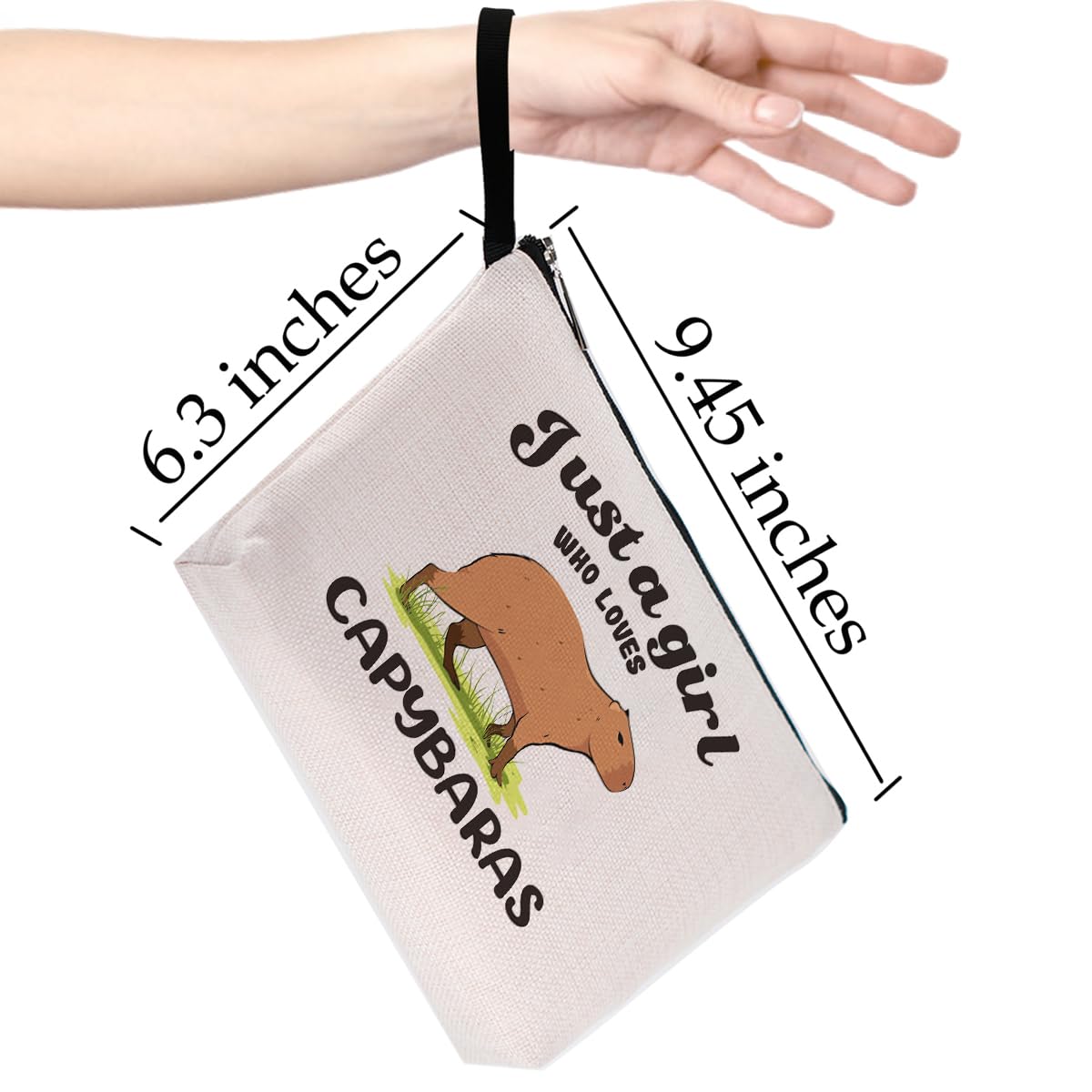 Funny Capybara Makeup Bag - Cute Waterproof Cosmetic Pouch for Women & Girls | Capybara Themed Gifts for Best Friends, Animal Lovers | Travel, Birthday, Graduation Gift Idea | Perfect for Daily Use, School, Work & Vacation