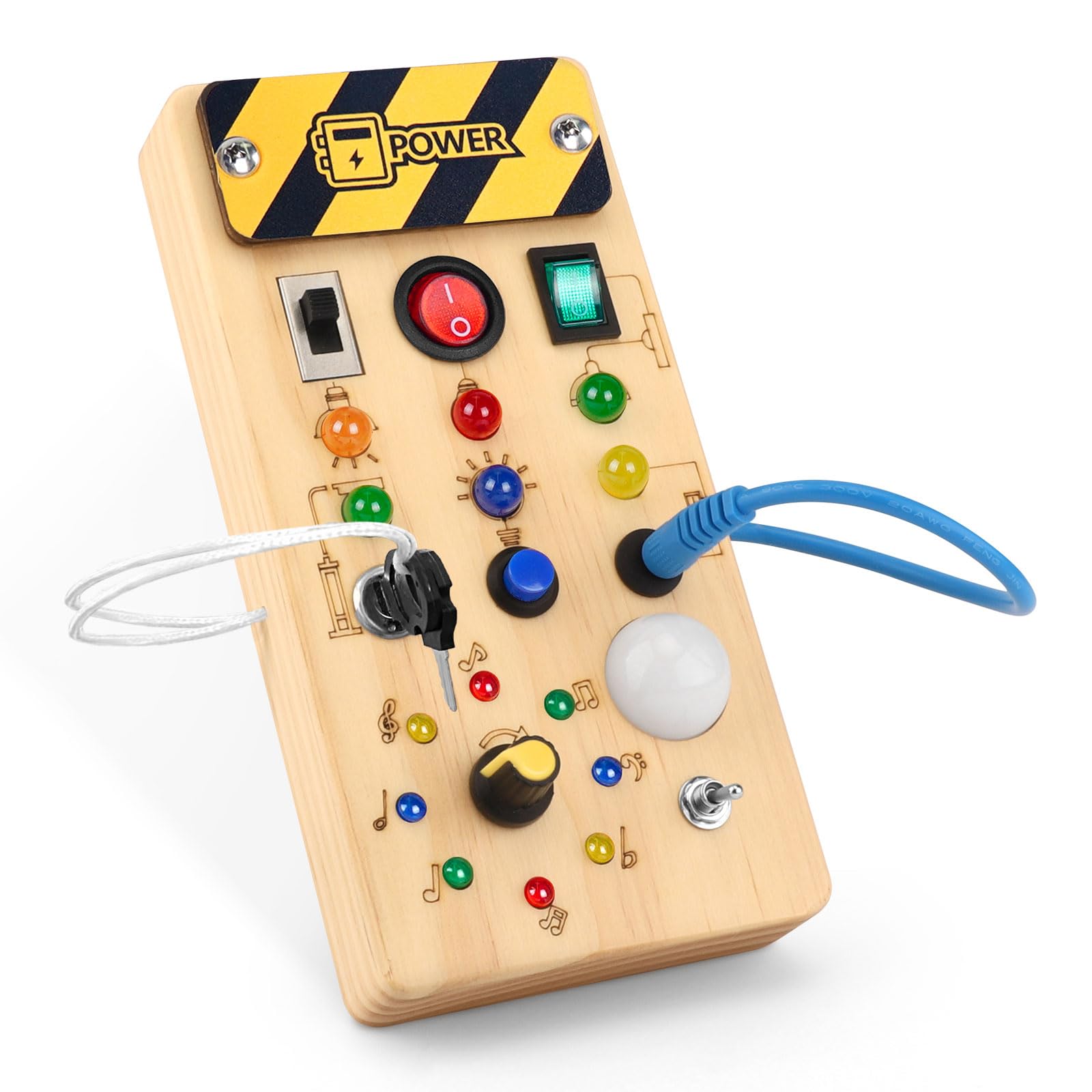 Montessori Busy Board for Toddlers 1-3 Years - Wooden Sensory Toy for Baby Learning & Development - Preschool Educational Activity Toy - Perfect Christmas & Birthday Gift for Boys & Girls - Ideal for Home, Travel & Classroom Play