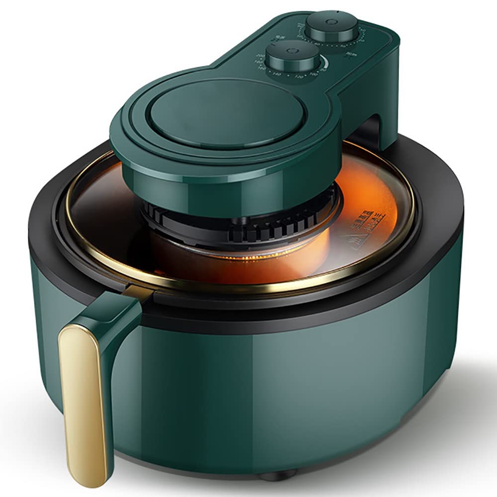 CALANDIS 5.45 Quart Air Fryer - 1100W Electric Oil-Free Cooker with 360° Heating & Smart Temp Control, Non-Stick Easy-Clean Basket (Green) | Perfect for Healthy Frying, Baking, Roasting & Reheating Family Meals