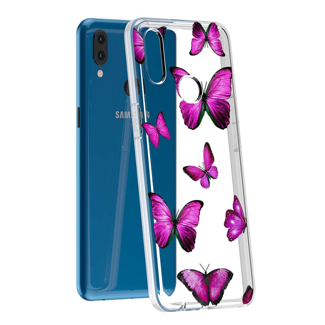 Samsung Galaxy A10S Phone Case - Cute Clear Slim Shockproof TPU Rubber Protective Cover with Butterfly Pattern for Girls & Women | Perfect for Everyday Use, Work, and Travel