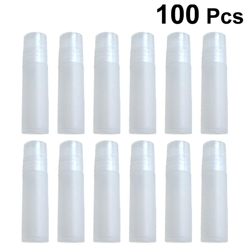 EXCEART 100pcs Essential Oil Roller Bottles - Perfume, Eye Cream & Makeup Roll-On Containers with White Pure Dew Design - Perfect for Aromatherapy, Skincare & DIY Beauty Products at Home or Salon