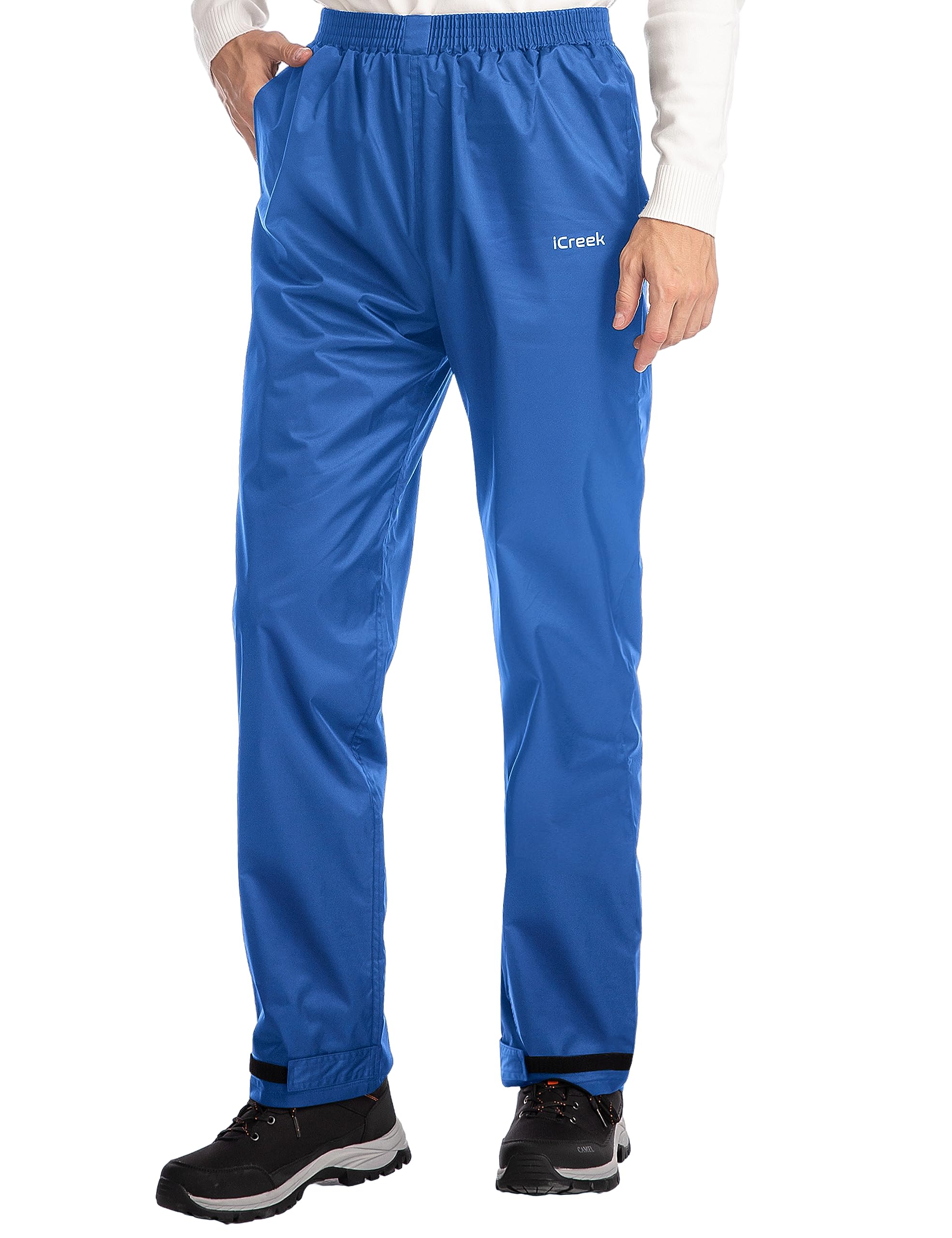 Waterproof Rain Pants for Men - Windproof Outdoor Pants with Pockets for Hiking, Cycling, Fishing & Camping - Lightweight Comfortable Rain Gear for All-Weather Adventures