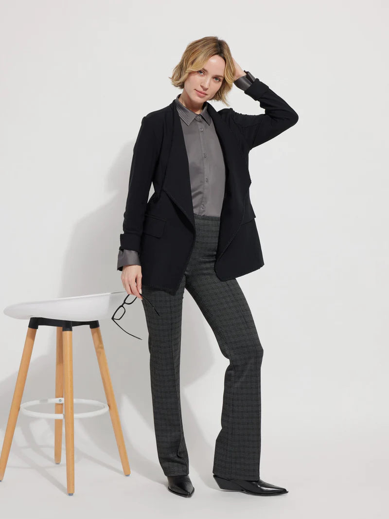 Elysse Jacquard Pants - Five Borough Plaid Pattern - Stylish & Comfortable Women's Trousers for Work, Office & Casual Wear