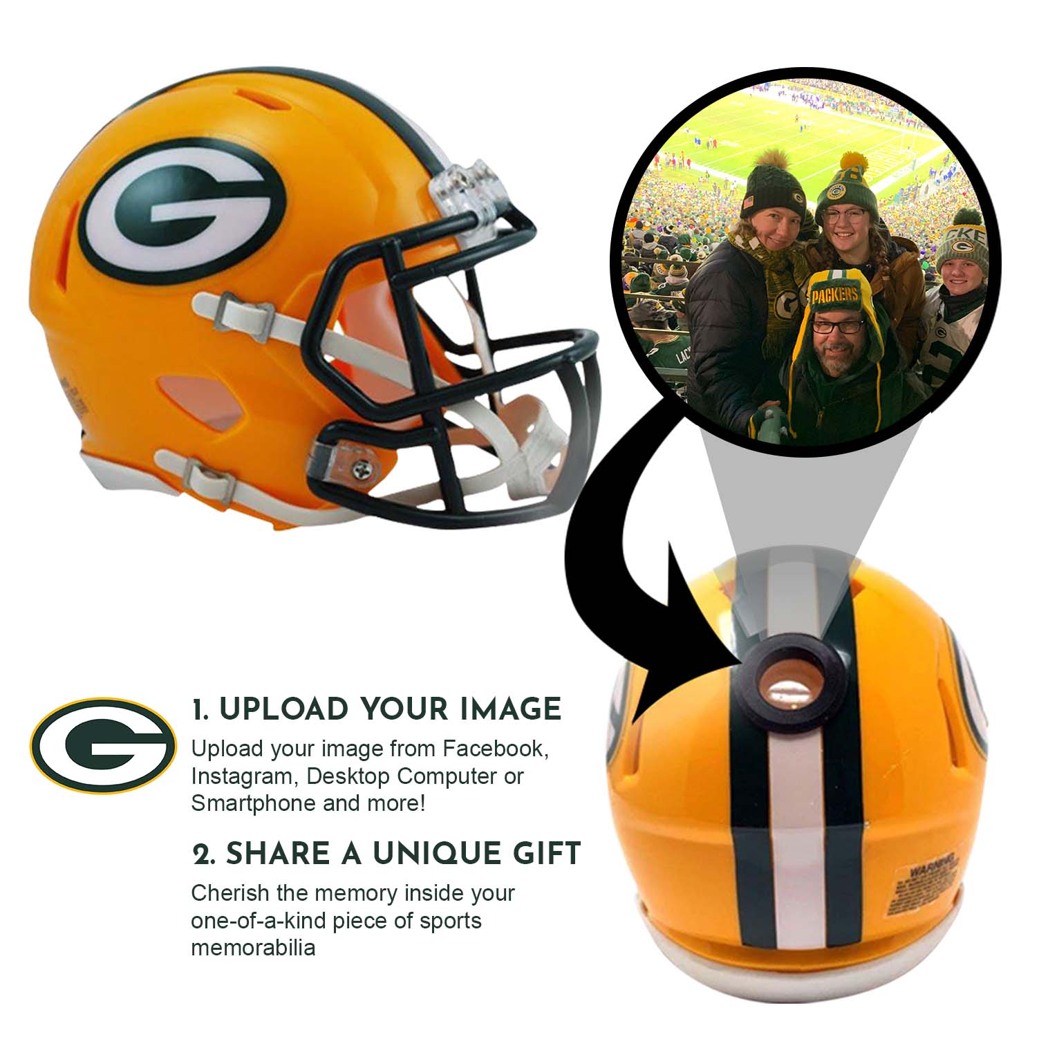 Green Bay Packers NFL Mini Helmet with Display Stand - Collectible Football Memorabilia for Fans, Home & Office Decor, Sports Gifts for Men