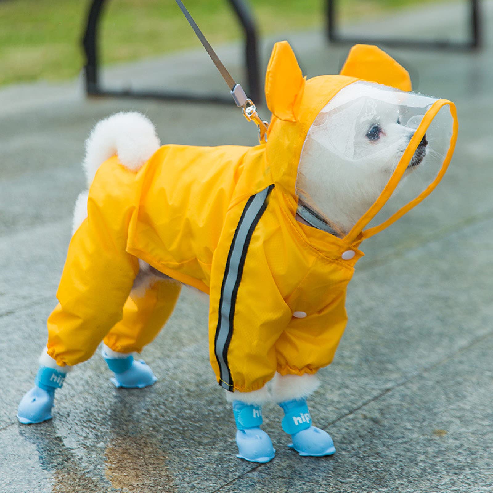 Waterproof Rain Jacket for Dogs - Breathable Dinosaur Pet Coat for Small, Medium & XL Size Puppies - Perfect for Outdoor Walks & Playtime in Wet Weather