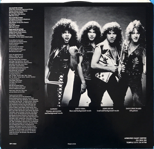 Armored Saint Raising Fear Vinyl LP Album (VG+ Condition) - Perfect for Rock Music Collectors & Vinyl Enthusiasts