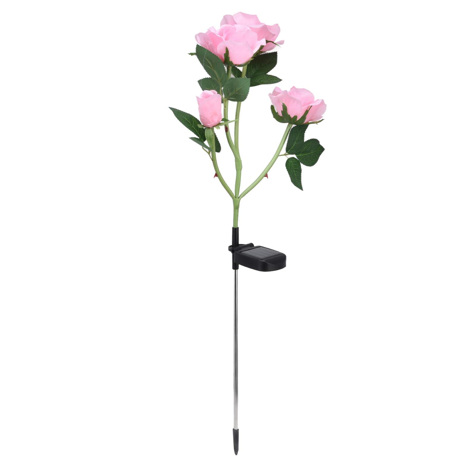 AUNMAS Solar Powered Outdoor Flower Lamp - Pink LED Decorative Rose Light for Garden, Yard, Porch, Pathway | Weatherproof Romantic Lighting for Patio Decor, Wedding, Party & Special Occasions