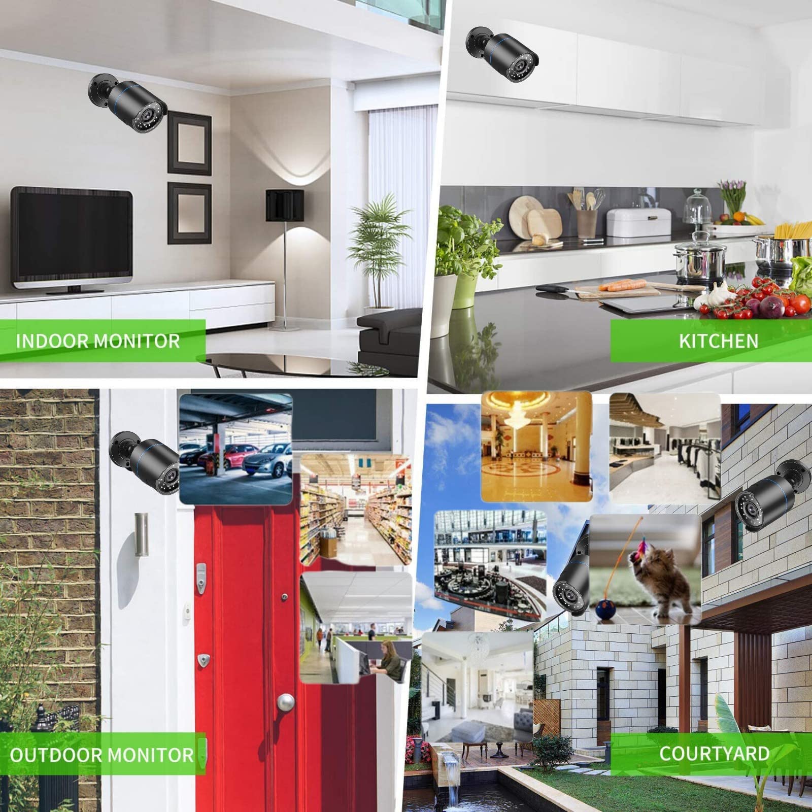 3000TVL 5MP PoE IP Security Camera System with 4K NVR - 4 Wired Night Vision Cameras, AI Motion & Vehicle Detection, 512GB HDD for 24/7 Recording - Ideal for Home & Business Surveillance, Outdoor/Indoor Protection