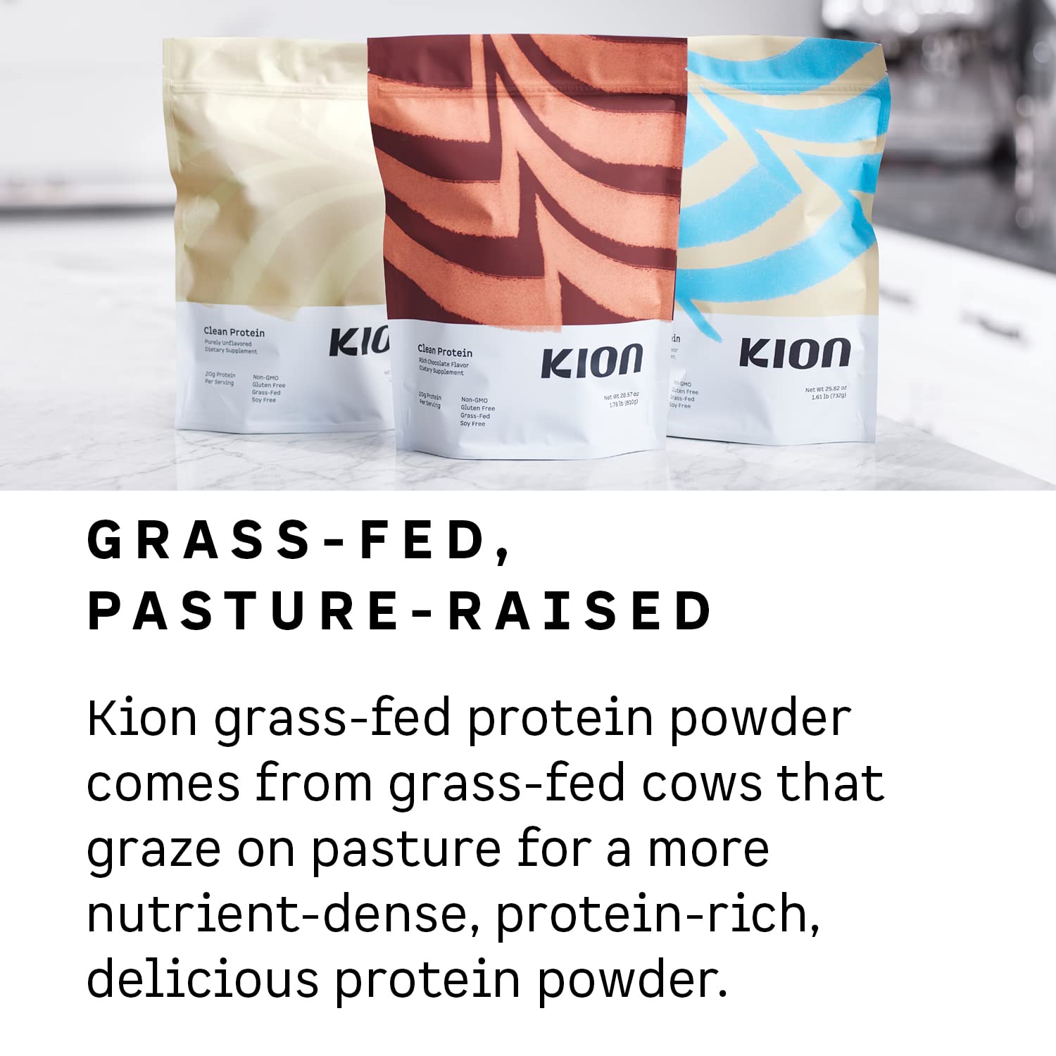 Kion Clean Protein Powder | Grass-Fed Whey Isolate | Rich Chocolate Flavor | 30 Servings | Post-Workout Recovery & Healthy Lifestyle Support