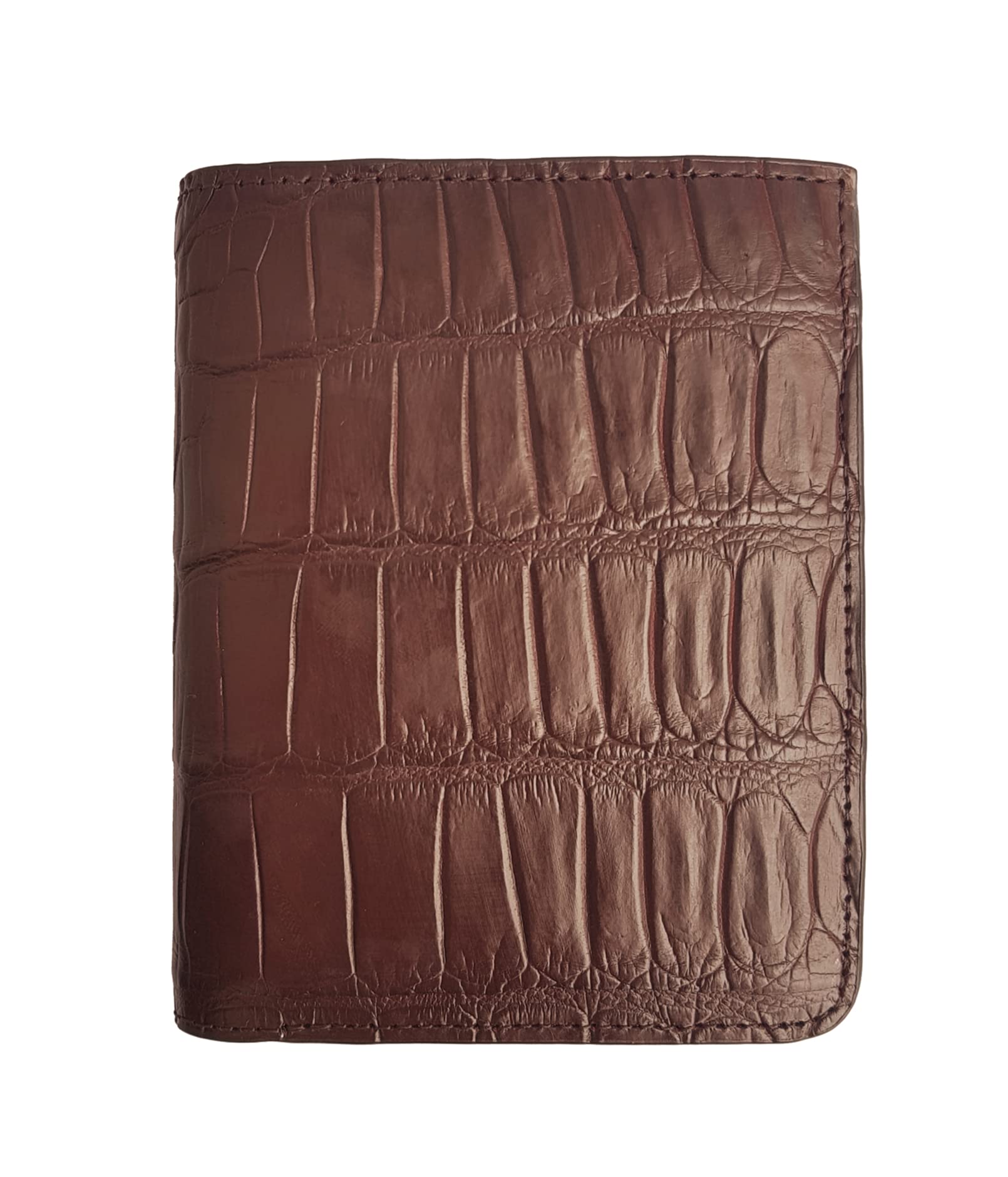 Rodomus Genuine Crocodile Leather Wallet for Men - RFID Blocking Slim Bifold Wallet (Brown, Medium) | Luxury Gift for Dad, Business & Travel Essentials