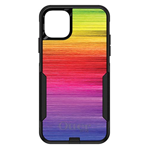 Rainbow Shimmering Lines On Black Case