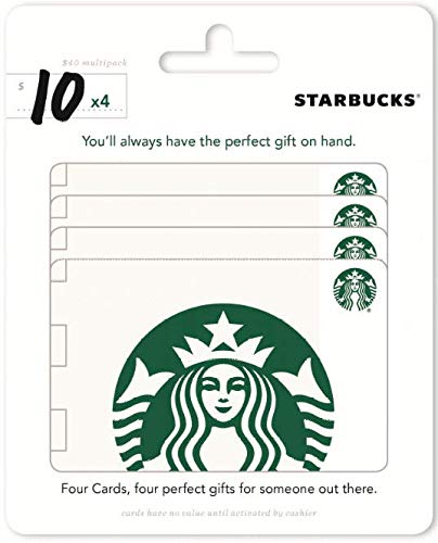 Starbucks Gift Cards - Multipack of 4 Coffee Shop Gift Vouchers for Holidays, Birthdays & Corporate Gifting | Perfect for Coffee Lovers, Employees & Clients