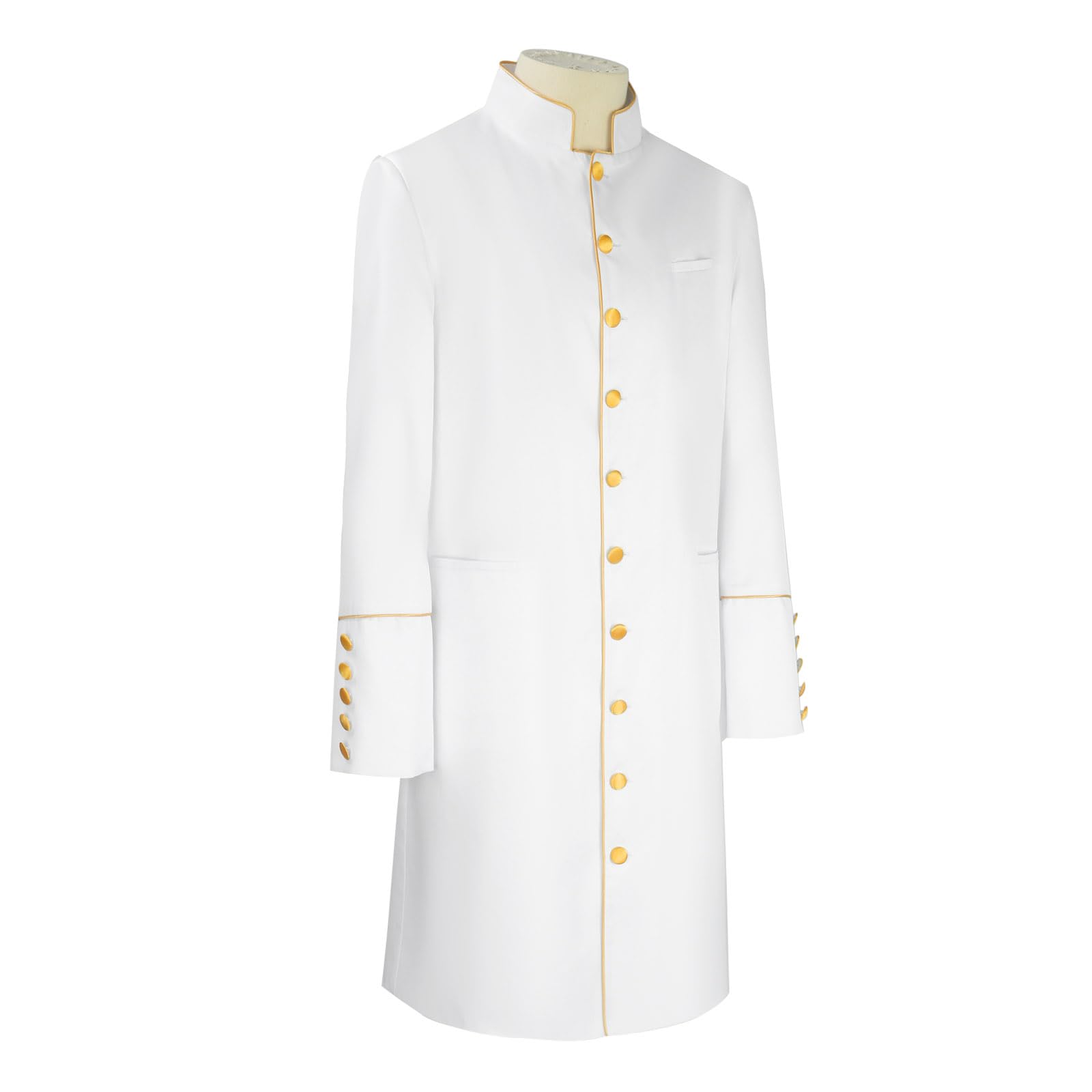 Chigemianbaoba Men's Short Cassock - Church Choir Minister Robe for Pulpit & Liturgical Services - Clergy Robe Coat for Worship, Sermons & Religious Ceremonies