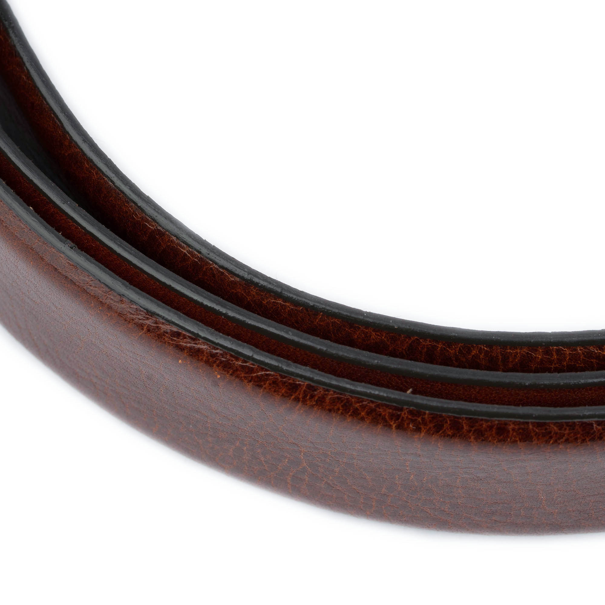 Men's Genuine Leather Belt - Cognac Dark Brown Replacement Strap for Ferragamo Buckles | Classic Dress Belt for Business, Office & Formal Occasions