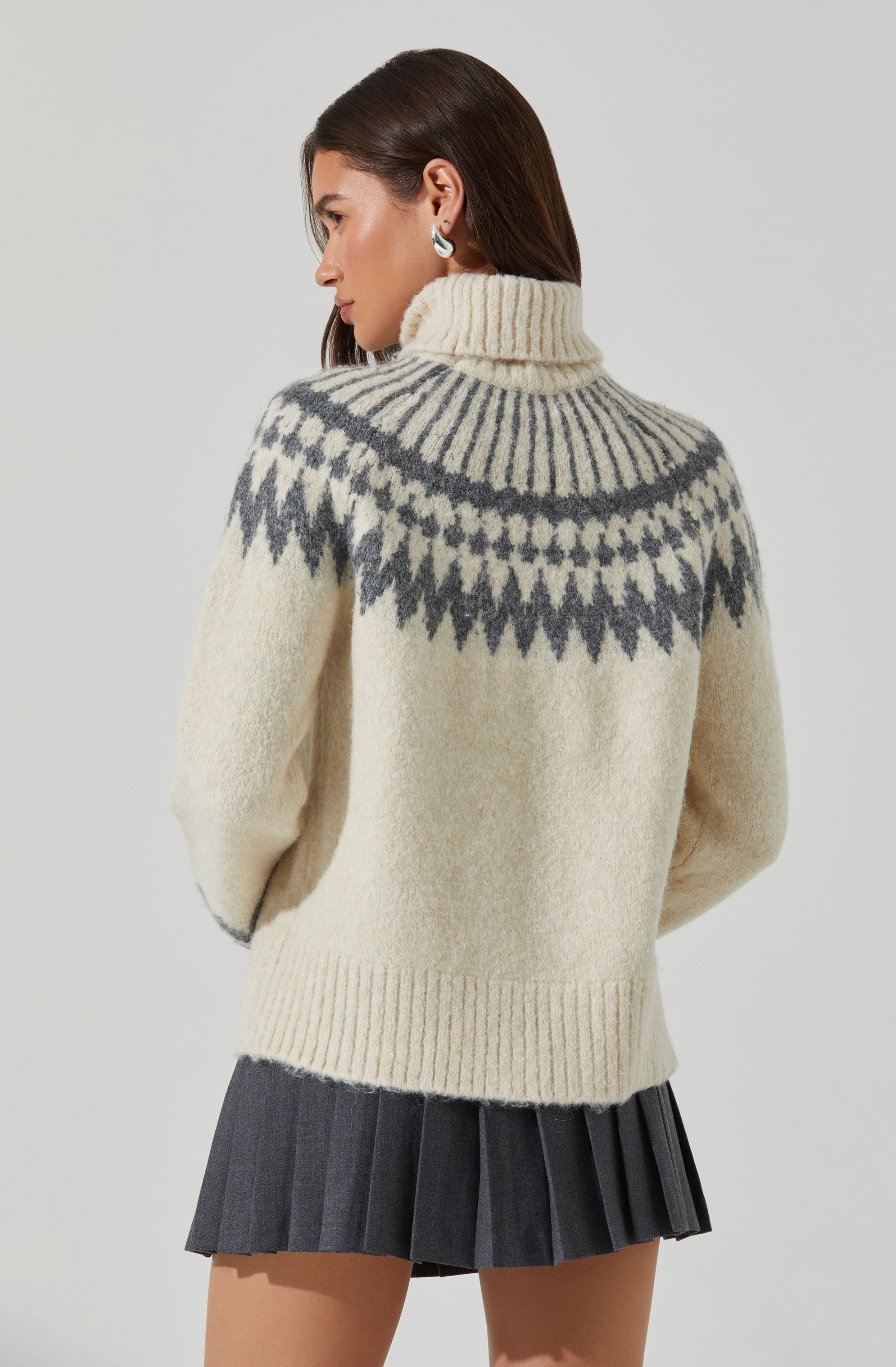 Leka Fair Isle Turtleneck Sweater for Women - Cozy Winter Knit Pullover with Nordic Patterns - Perfect for Christmas, Holidays & Cold Weather Outfits