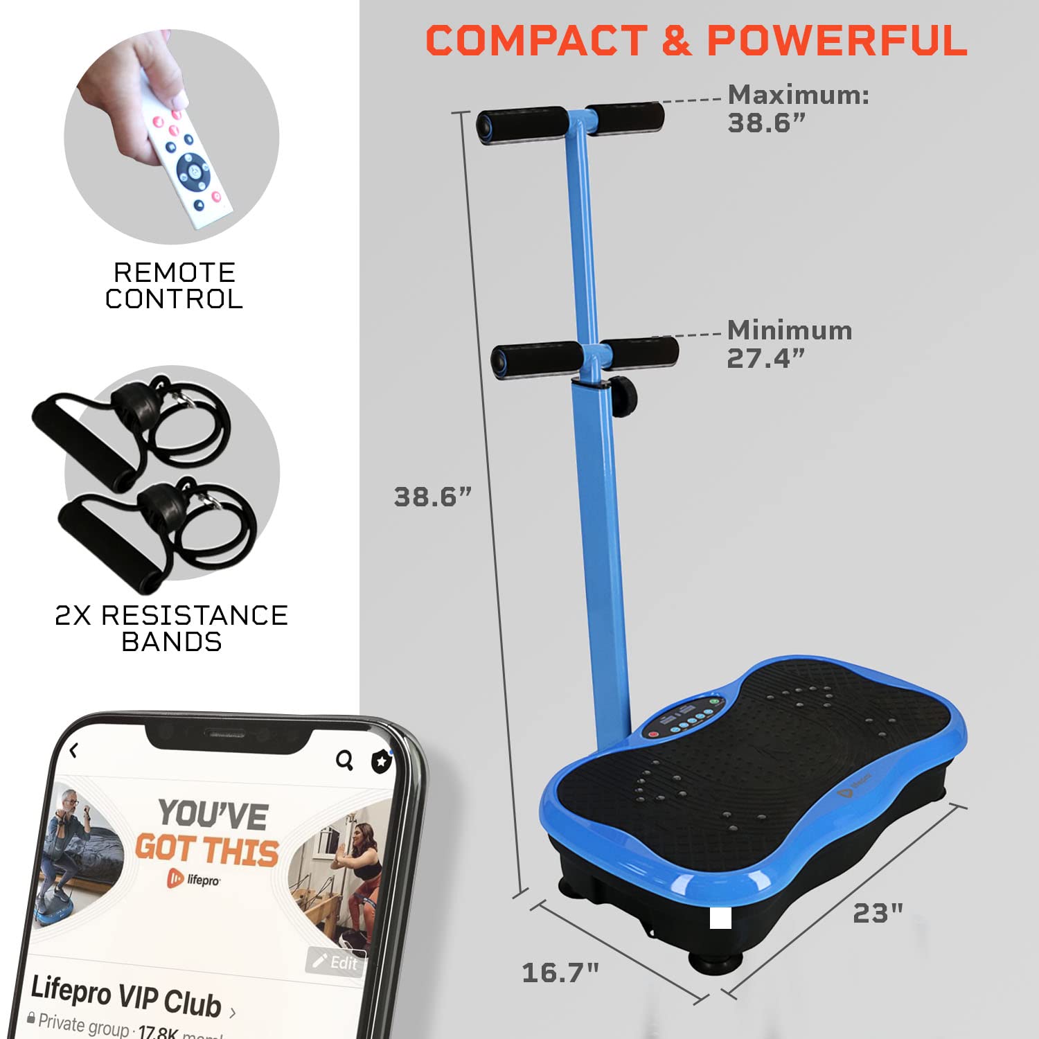 Lifepro Vibration Plate Exercise Machine with Magnetic Acupoints - Full Body Vibration Platform for Weight Loss, Muscle Toning & Recovery - Ideal Lymphatic Drainage Massager for Home Gym & Physical Therapy - Perfect for Beginners, Seniors & Fitness Enthusiasts