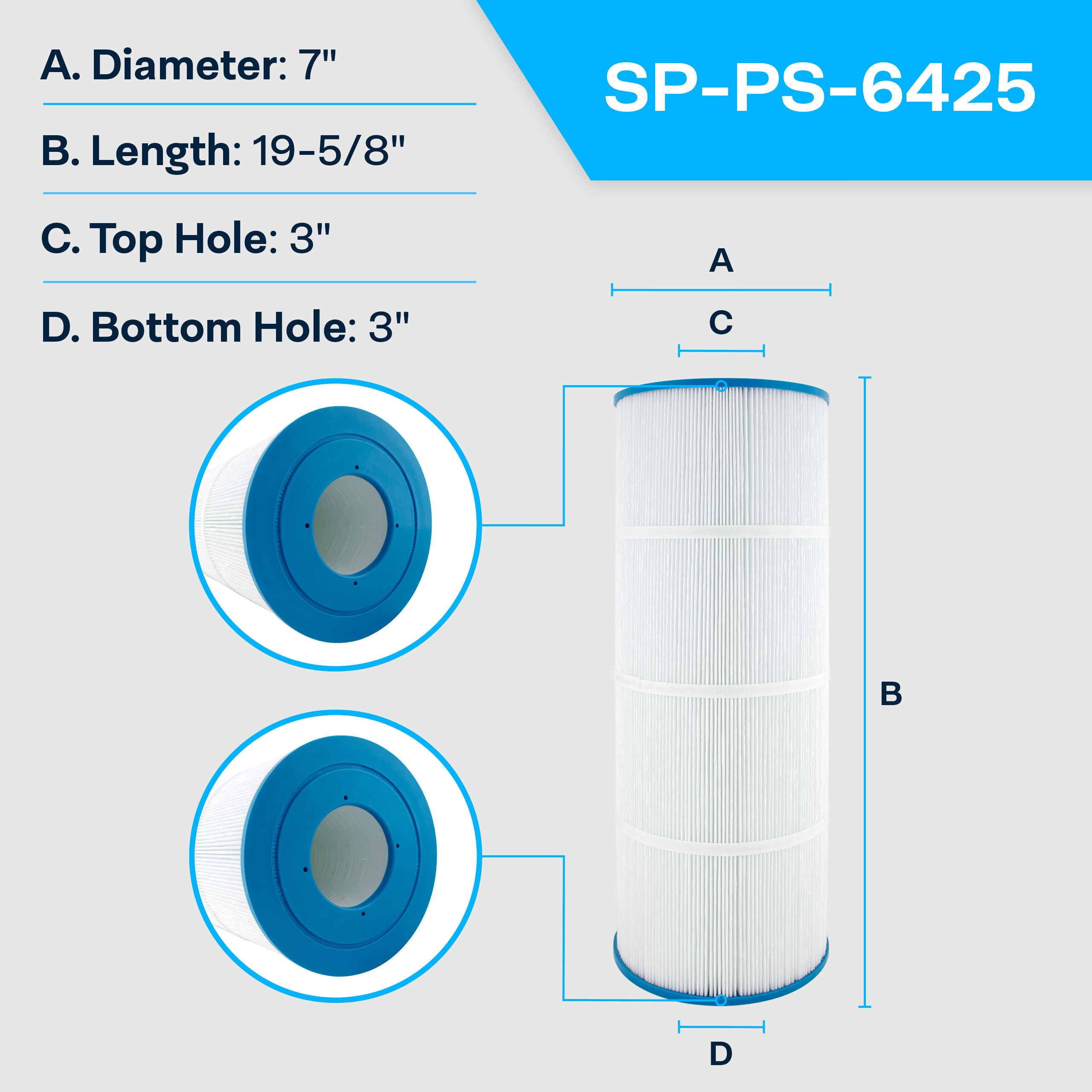 SpiroPure Replacement Spa Filter Cartridge for Pleatco PA81, Unicel C-7483, Hayward C3030 C580E - Compatible with Hot Tubs & Swimming Pools (4-Pack) - Perfect for Backyard Relaxation and Pool Maintenance