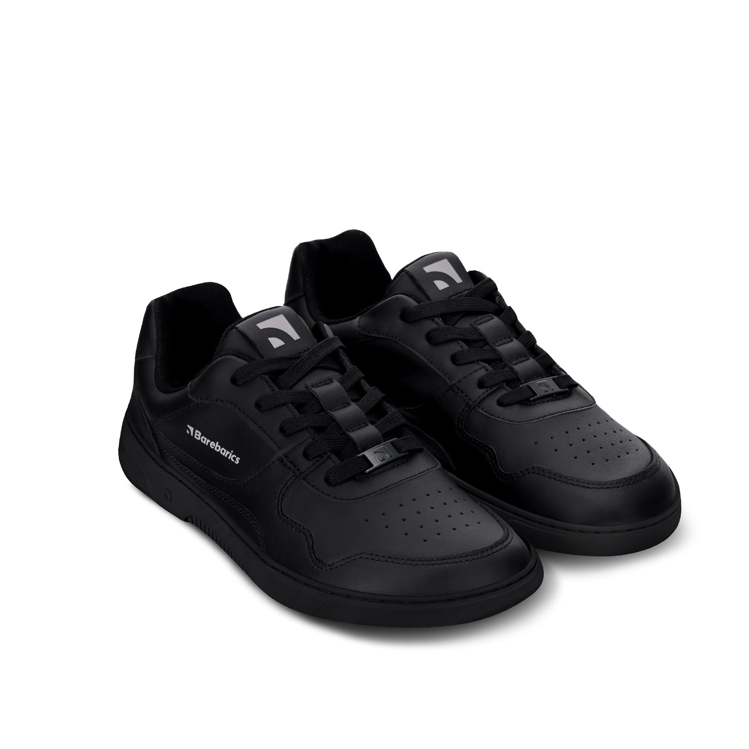 Barefoot Sneakers Barebarics Zing - All Black Leather Unisex Shoes for Men & Women | Comfortable Minimalist Walking & Running Shoes for Gym, Travel & Everyday Wear