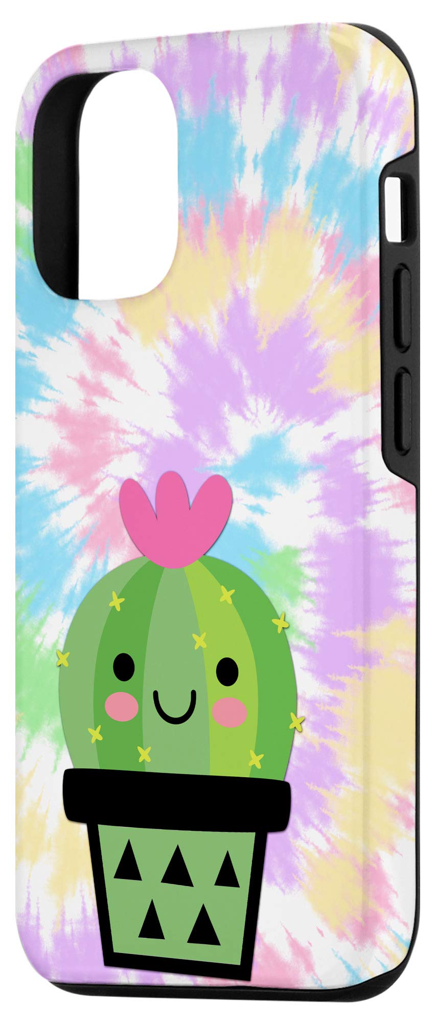 iPhone 12/12 Pro Tie Dye Kawaii Golden Barrel Cactus Flower Case - Cute Artistic Phone Cover for Women & Girls - Perfect for Summer, Music Festivals and Boho Style Outfits