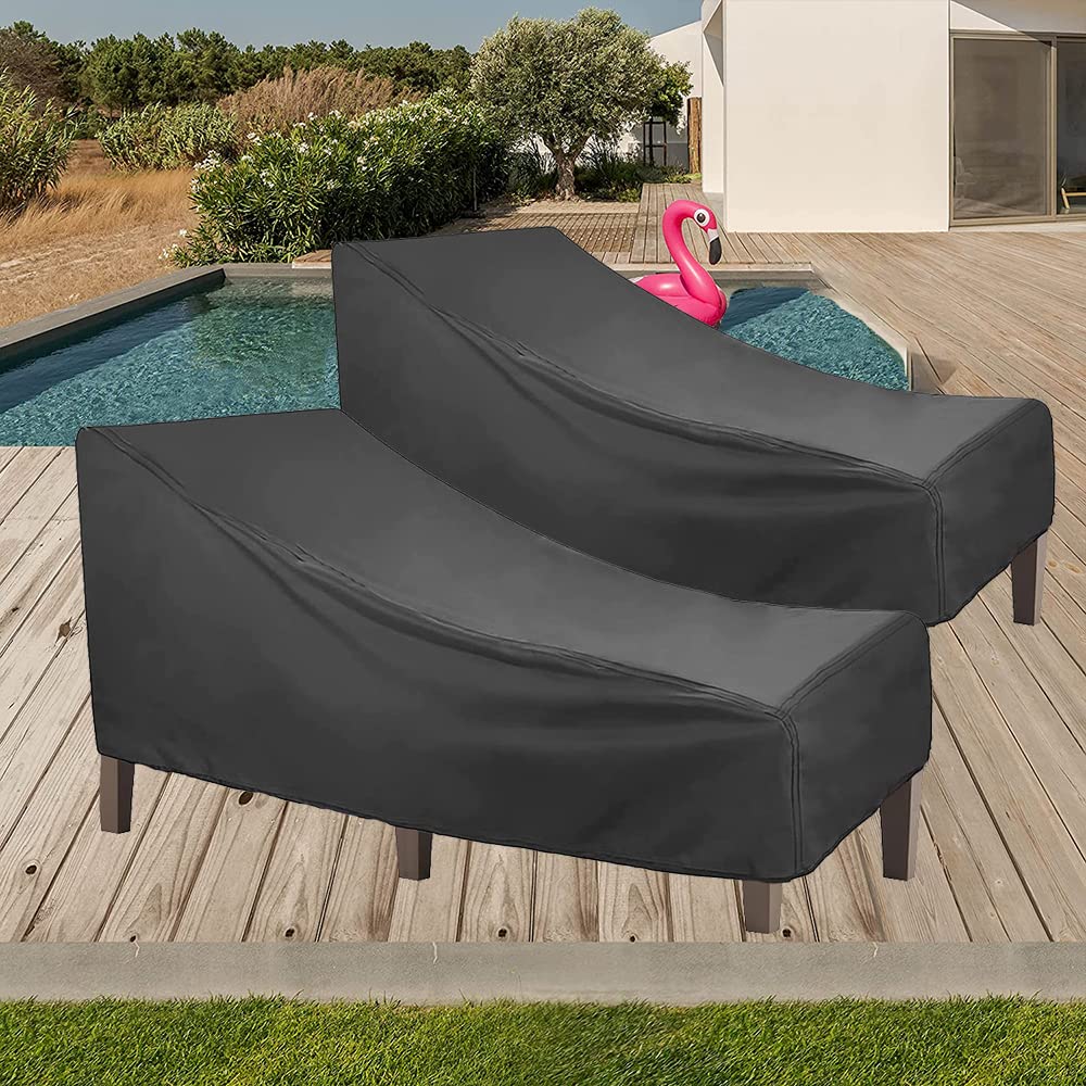 Waterproof Outdoor Chaise Lounge Chair Cover - Dustproof Recliner Protector for Patio, Garden & Yard - Durable Furniture Cover for Bench & Chaise Longue (1pc) - Perfect for Sun, Rain & Snow Protection