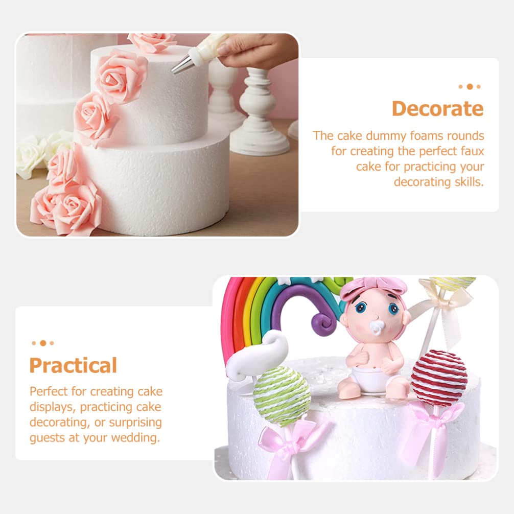 DOITOOL 4-Tier Round Foam Cake Dummies Set for Wedding & Decorating (6, 8, 10, 12 Inch White) - Perfect for Cake Decorating Practice, Wedding Displays & Arts & Crafts Projects
