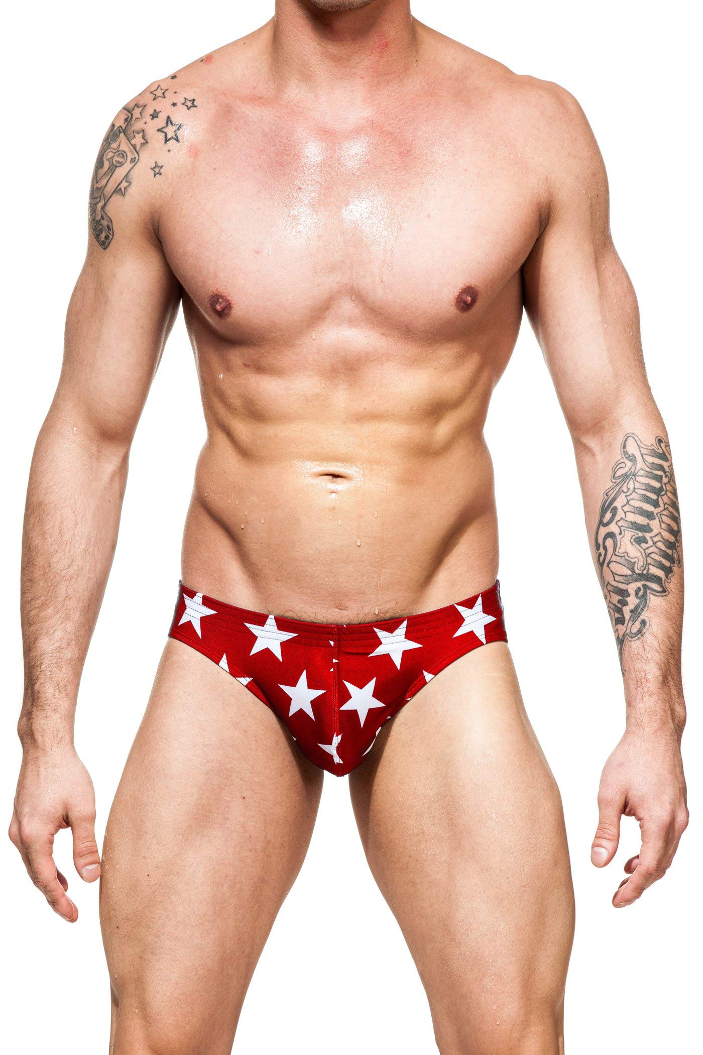 Gary Majdell Sport Men's Print Contour Pouch Bikini Swimsuit - Quick Dry Swimwear for Beach, Pool & Vacation