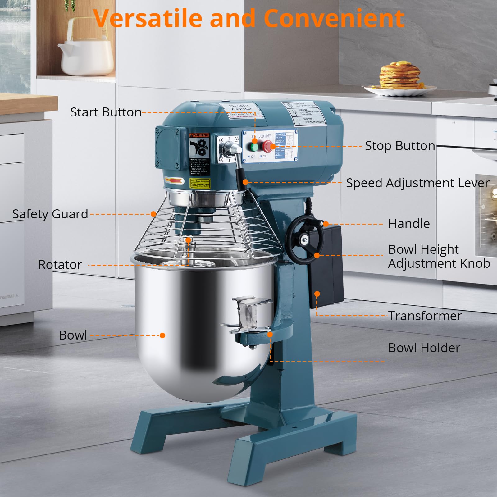 GARVEE 15QT Commercial Stand Mixer - Heavy Duty Electric Dough Mixer with 3 Speed Settings & Stainless Steel Bowl - Professional Grade for Bakeries, Restaurants & Large Batch Baking - Perfect for Bread, Pizza Dough & Pastry Making