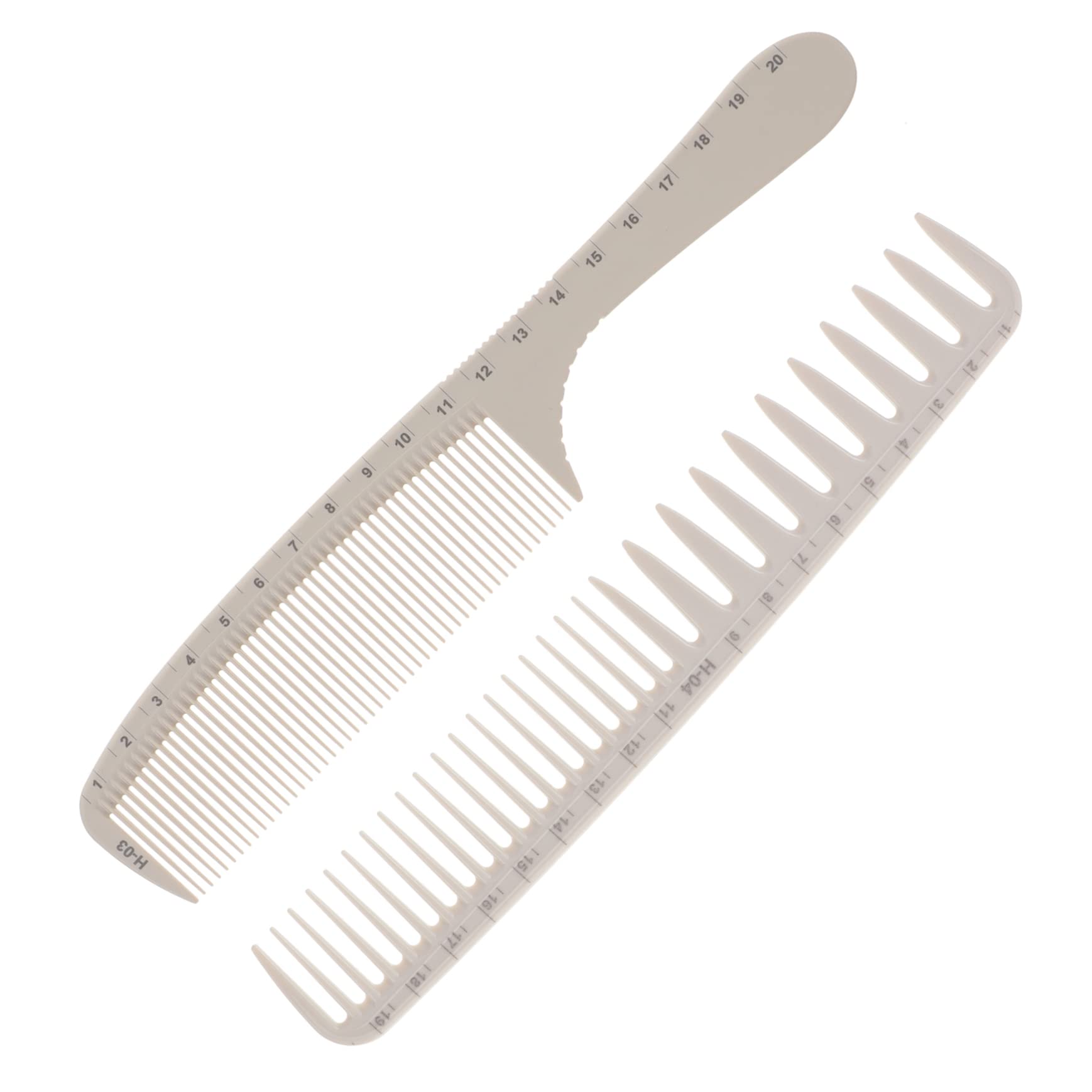 BIUDECO 2-Piece Professional Hair Cutting Comb Set with Measurement Scale - Precision Barber Comb & Ruler Comb for Salon Styling & Home Haircuts