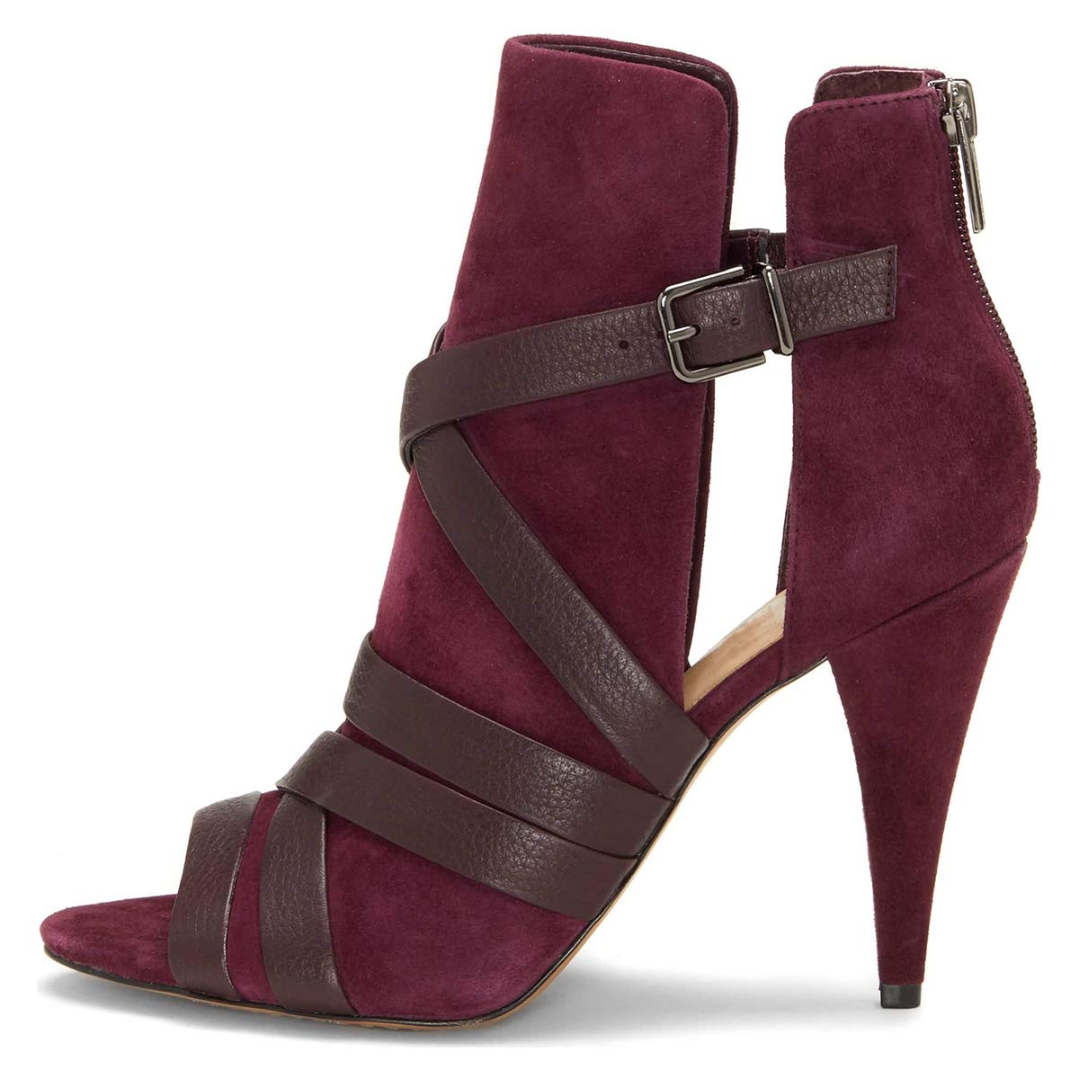 YDN Women's Peep Toe Cone High Heel Booties - Stylish Cutout Buckle Pumps for Party & Evening Dress | Perfect for Night Out, Club, Wedding & Special Occasions