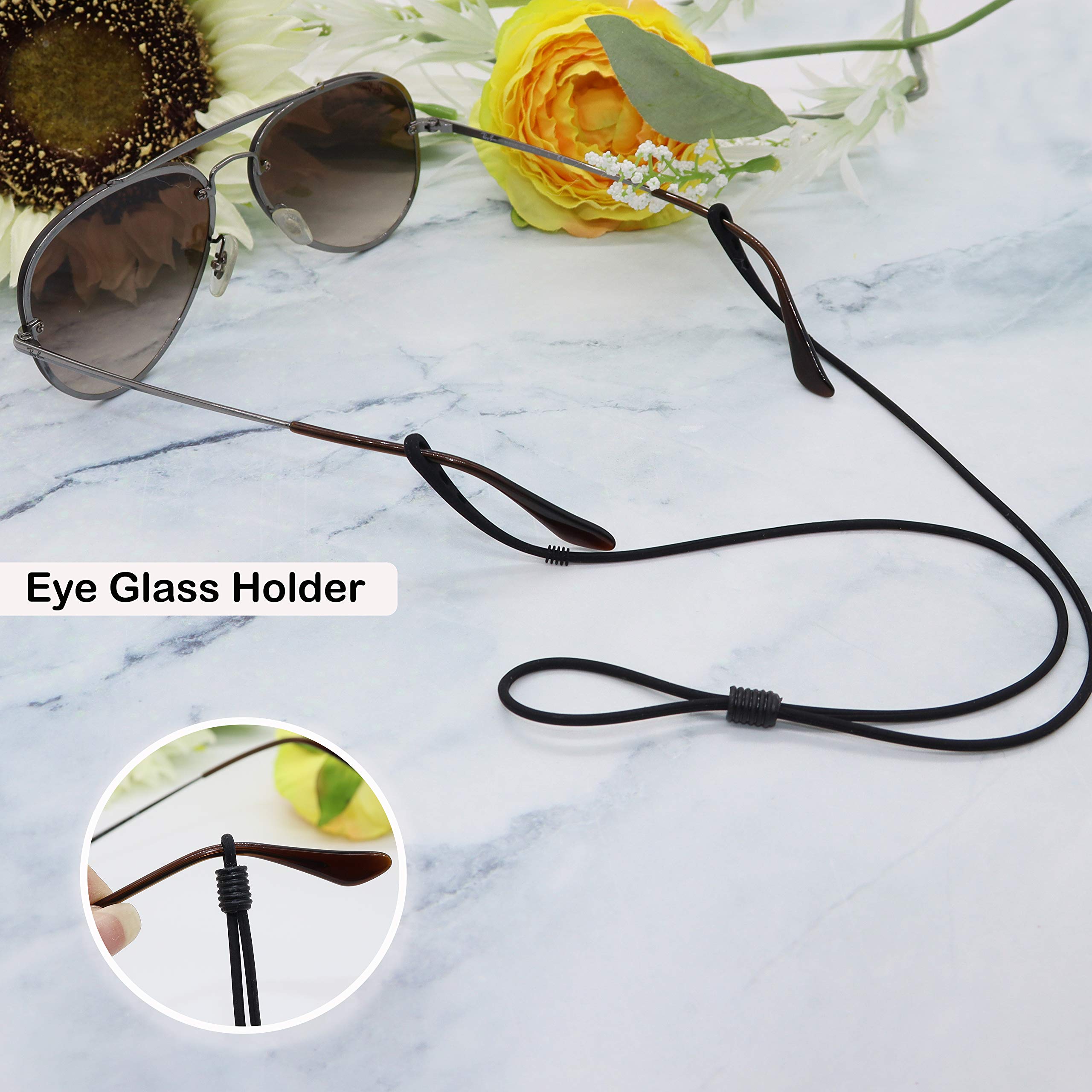 12 PCS Black Face Mask Lanyard Clip - Adjustable Silicone Holder for Sunglasses & Masks - Unisex for Work & Travel