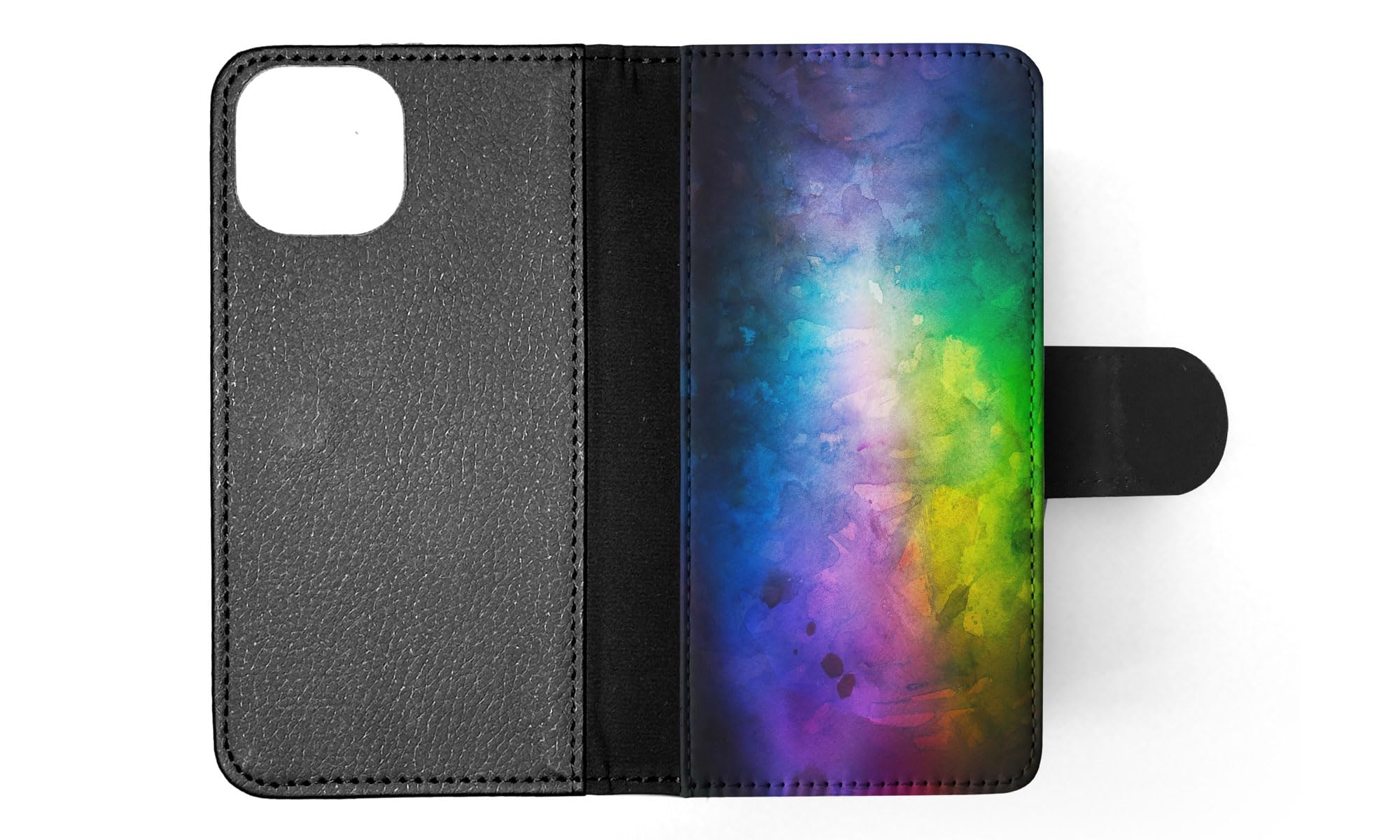 Rainbow Watercolor 111 FLIP Wallet Phone Case for Apple iPhone 15 - Slim Protective Cover with Card Holder & Stand Feature for Everyday Use