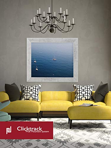 Heavy Duty Picture Hanging System Kit - 2 Rails, 4 Hooks & Steel Cables for Wall Art & Photos | Matte Silver Finish | Secure Display for Home & Office Decor
