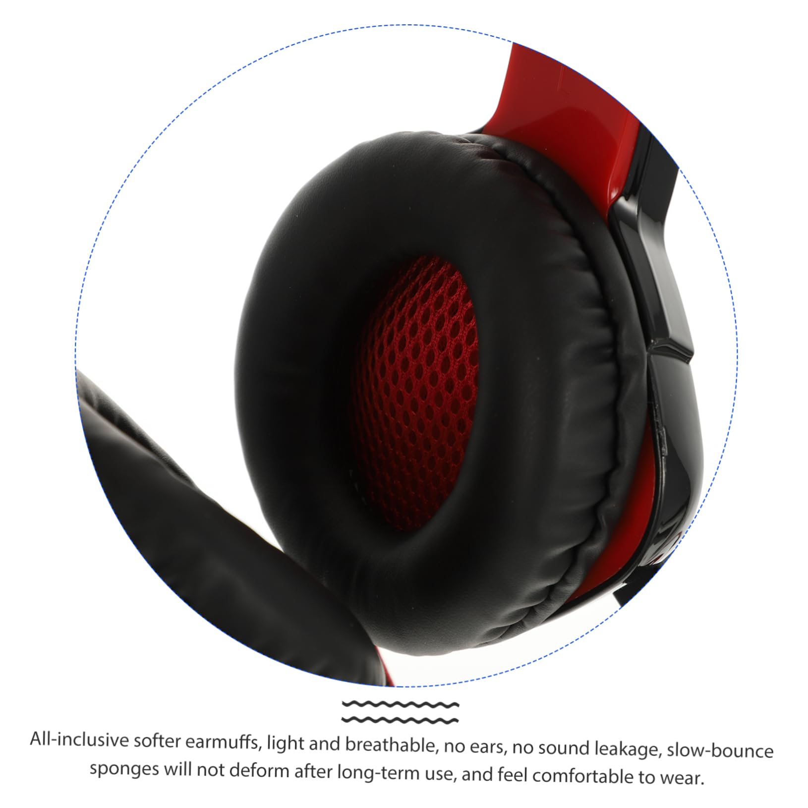 Veemoon Gaming Headset with Noise Cancelling Mic - Lightweight Comfortable Over-Ear Headphones for PC, PS5, Xbox - Perfect for FPS Gaming, Streaming & Online Classes