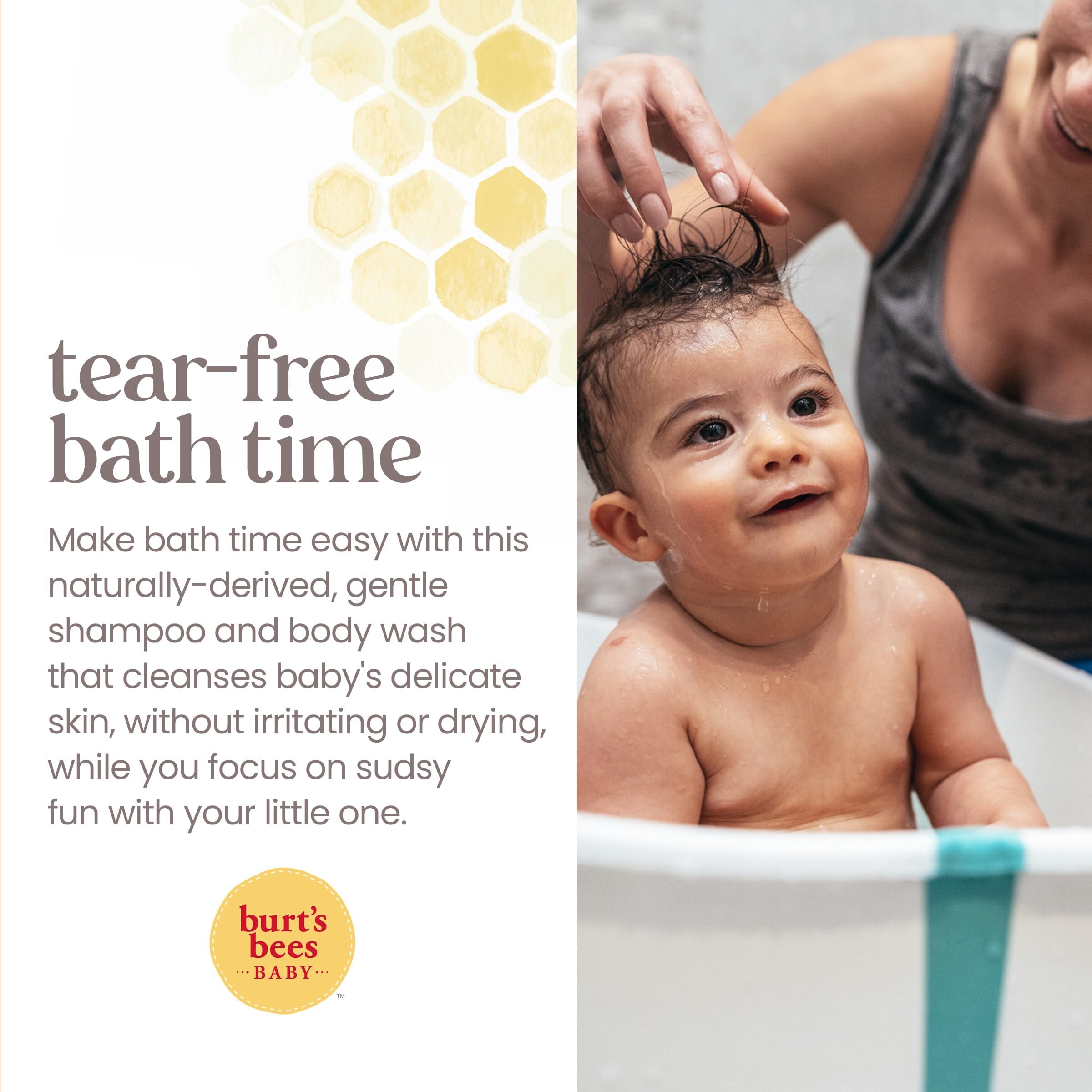 Burt's Bees Baby Shampoo & Body Wash - Tear Free, 98% Natural, Original Scent, 12 Oz (Pack of 3) - Gentle Cleansing for Newborns & Toddlers - Bath Time & Daily Care Essential