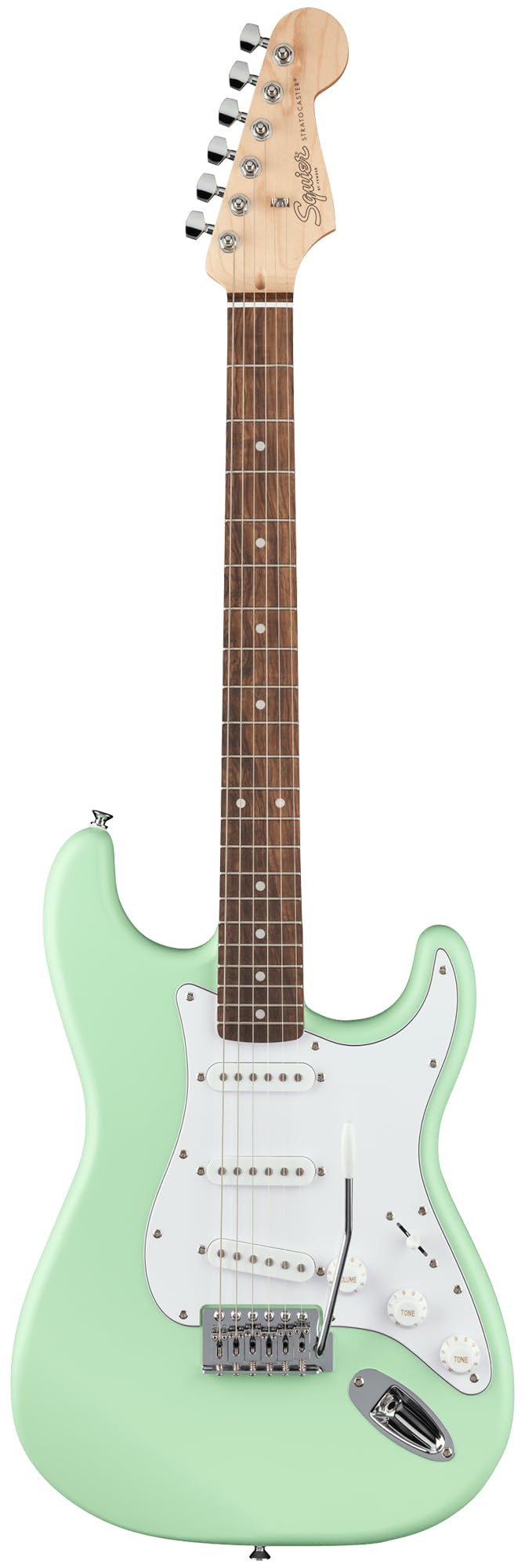 Fender Squier Stratocaster Electric Guitar Bundle - Surf Green with Gig Bag, Picks & Instructional Video | Perfect for Beginners, Practice & Live Performances