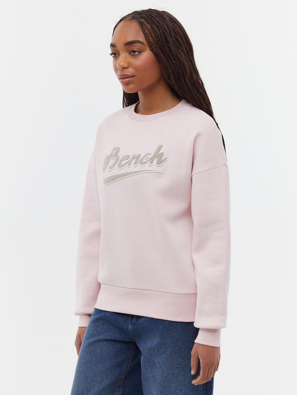 Steffi Retro Logo Crew Neck Sweatshirt - Vintage Style Cotton Pullover for Women | Casual Wear, Street Fashion & Lounge Comfort