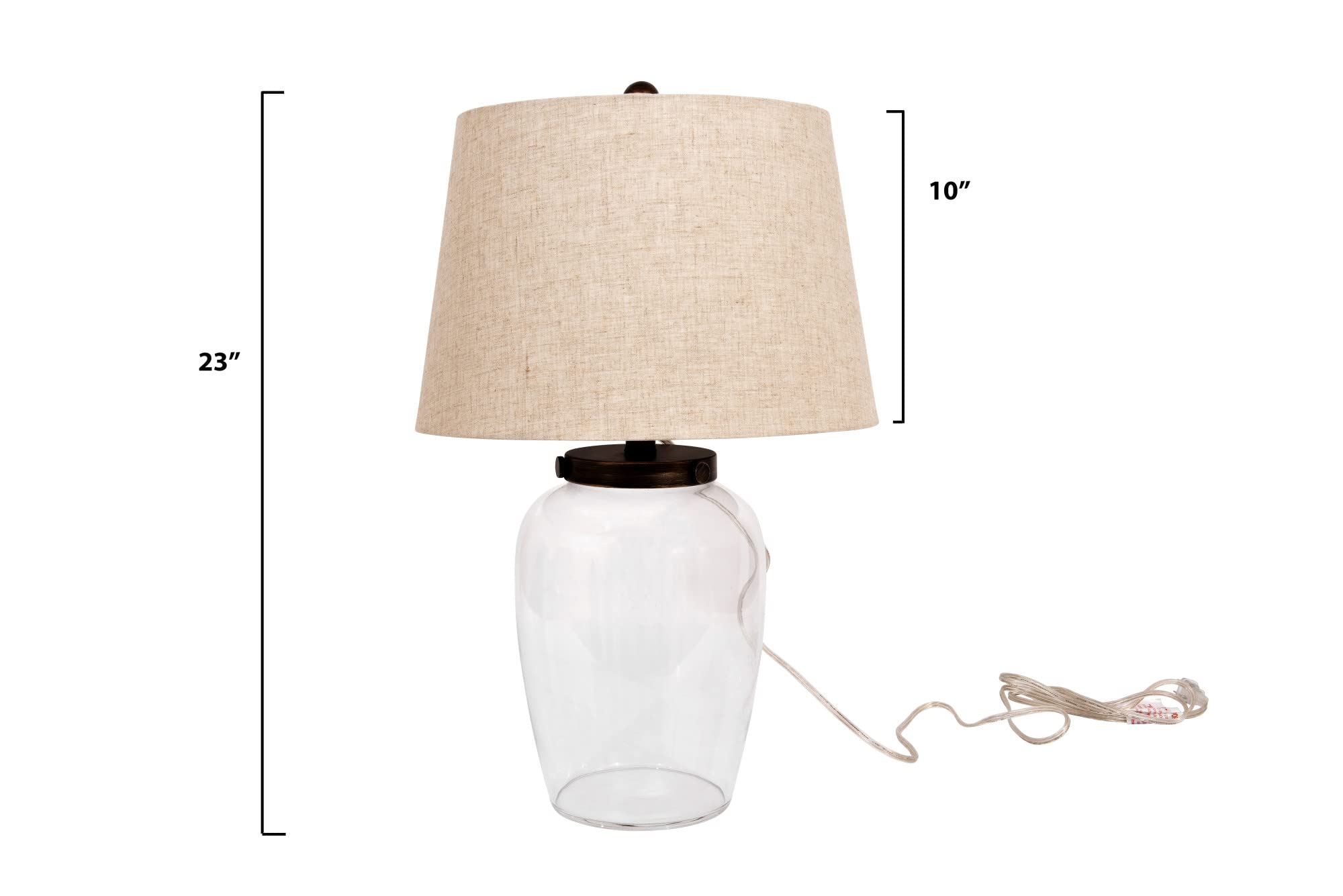 Fillable Glass Table Lamp with Shade - Modern Decorative Lighting for Bedroom, Living Room & Office - DIY Customizable Home Decor Gift Idea