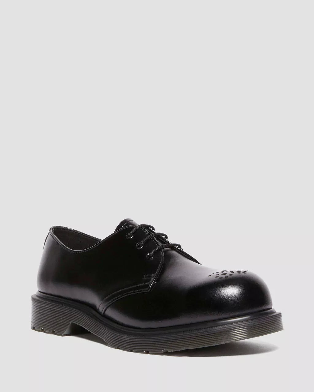 Dr. Martens 1461 Aniline Leather Steel Toe Shoes - Comfortable & Durable Work Boots for Construction, Warehouse & Industrial Safety (Black)