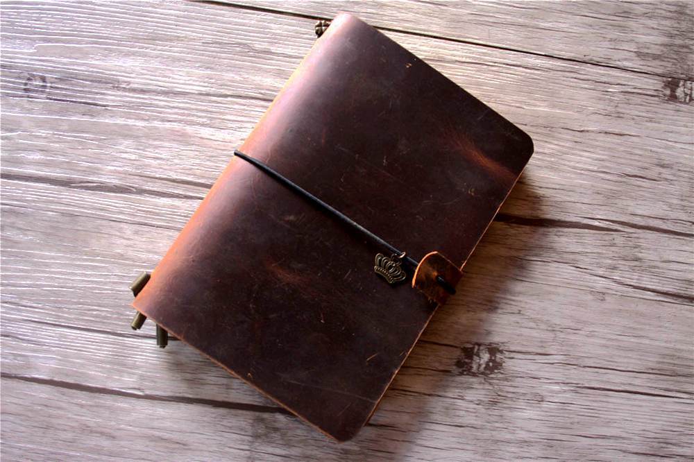 Premium Rustic Brown Leather Refillable Journal - Handcrafted Bound Notebook for Writing, Sketching & Note Taking - Perfect Gift for Writers, Artists & Professionals - Office, School & Travel Use