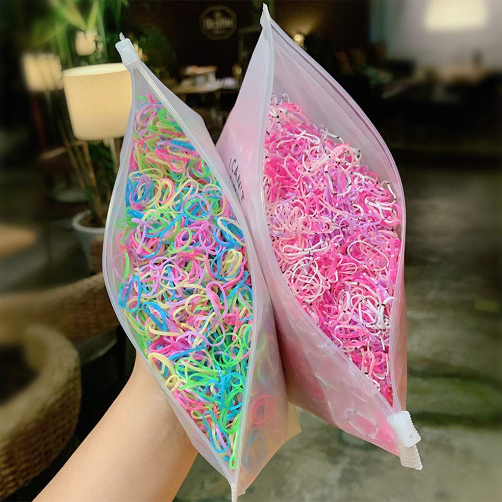 1000PCS Disposable Rubber Hair Bands - Mini Soft Elastic Hair Ties for Girls Braids & Ponytails - Perfect for School, Sports, and Daily Hair Styling